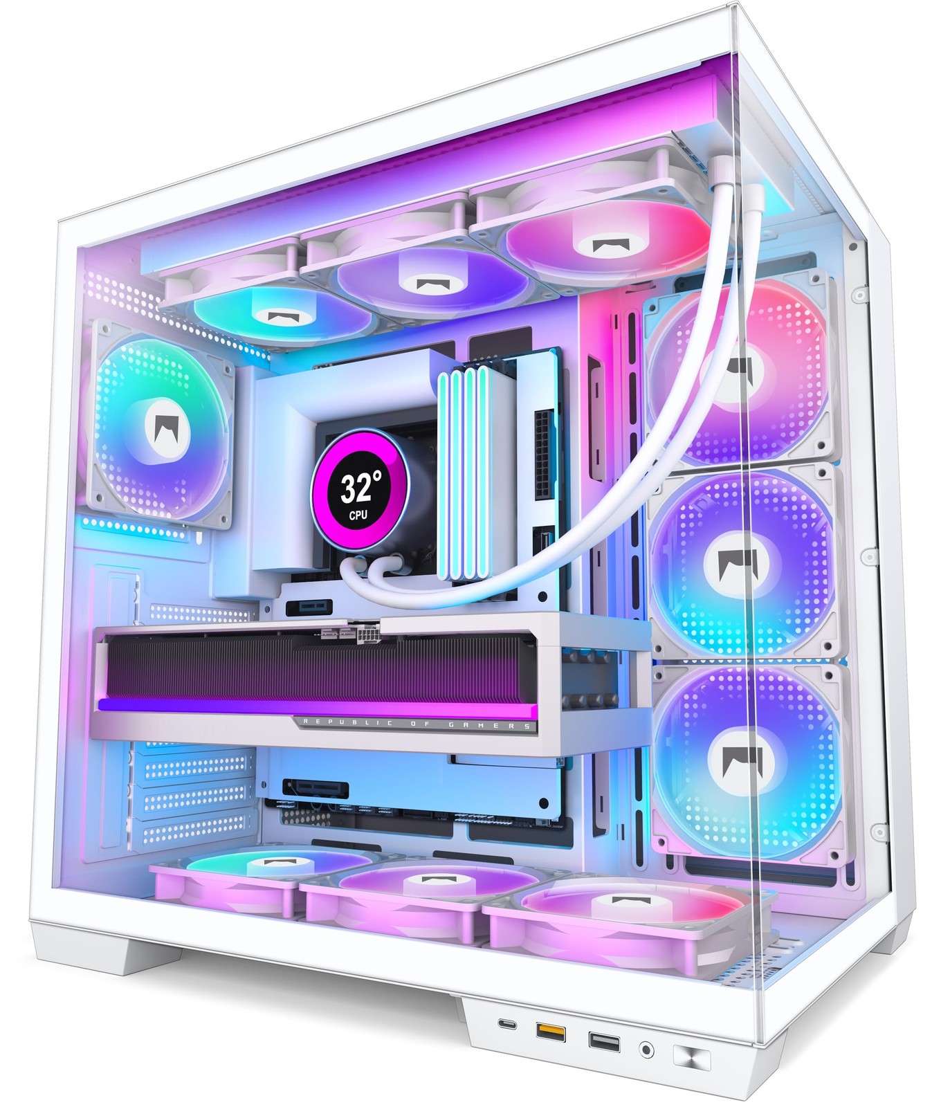 HYXN H1 HYXN ATX PC Case - Pre-Installed with 7 PWM