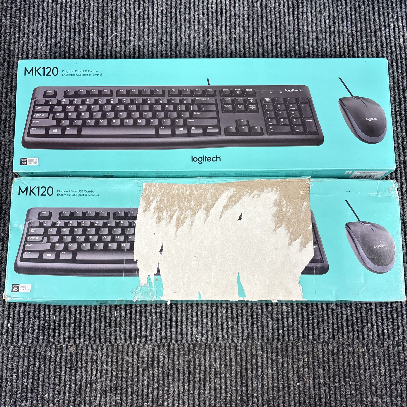Logitech MK120 Wired USB Keyboard and Mouse Combo -  2 Pack - New Sealed