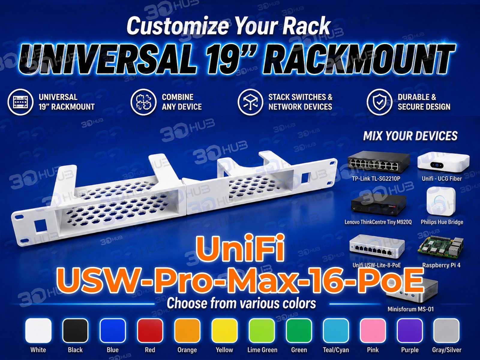 UniFi USW-Pro-Max-16-PoE 19" Rackmount 1U - Mix & Match with other devices