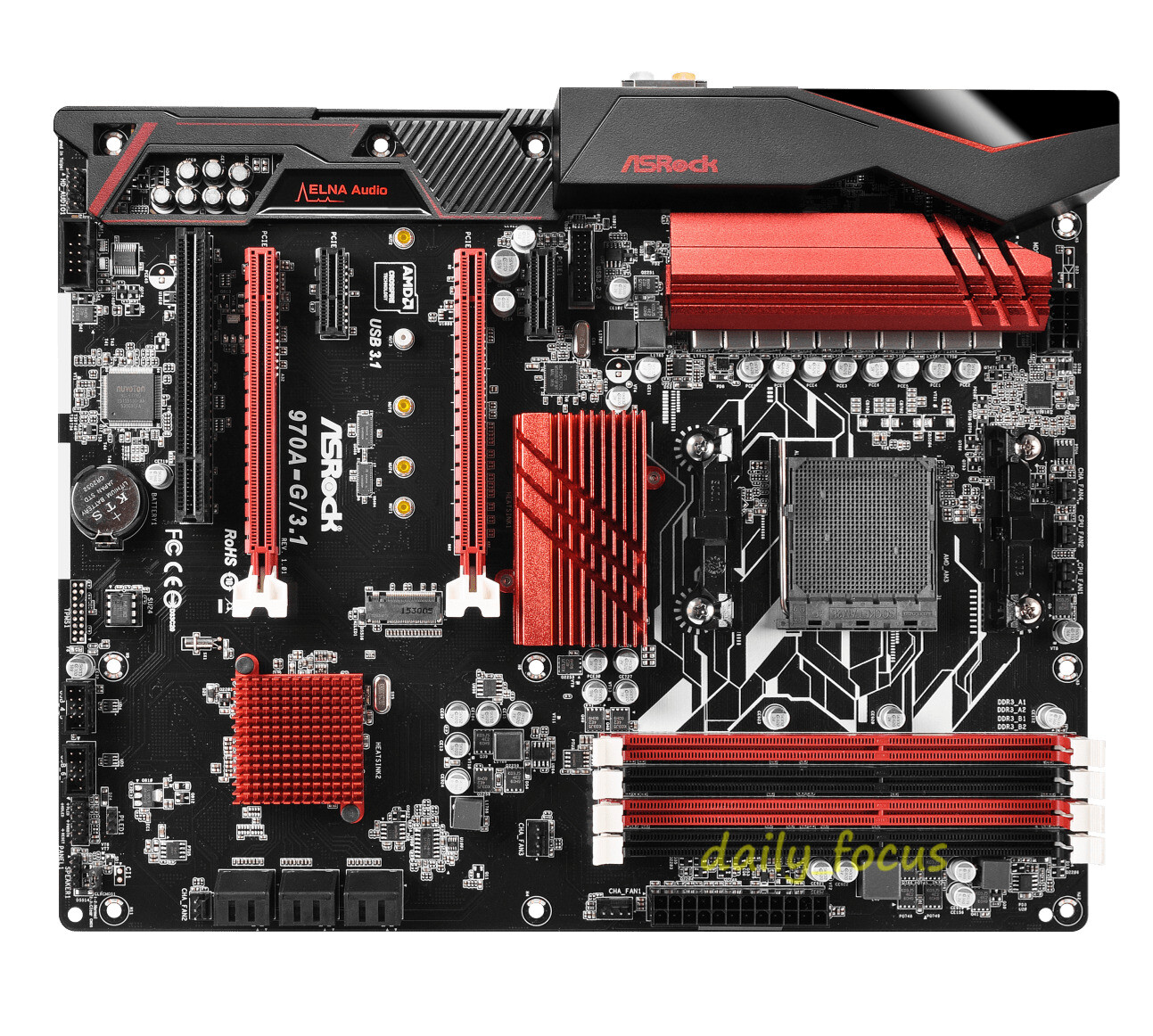 ASRock 970A-G/3.1 Motherboard Socket AM3+ AMD 970 DDR3 USB3.1 SATA3 ATX