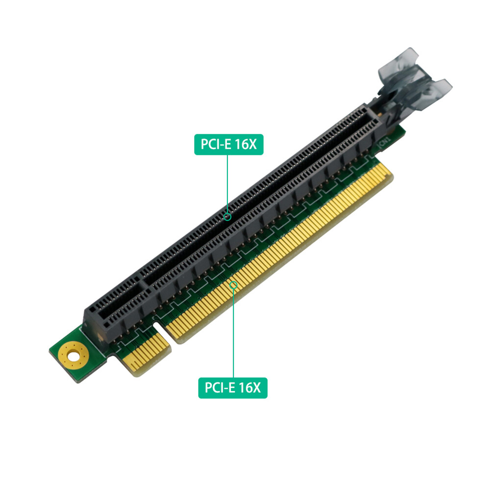 1x PCIe 90°/180° PCI-E PCI 16X Extender Riser Adapter Card for 1U 2U PC Server