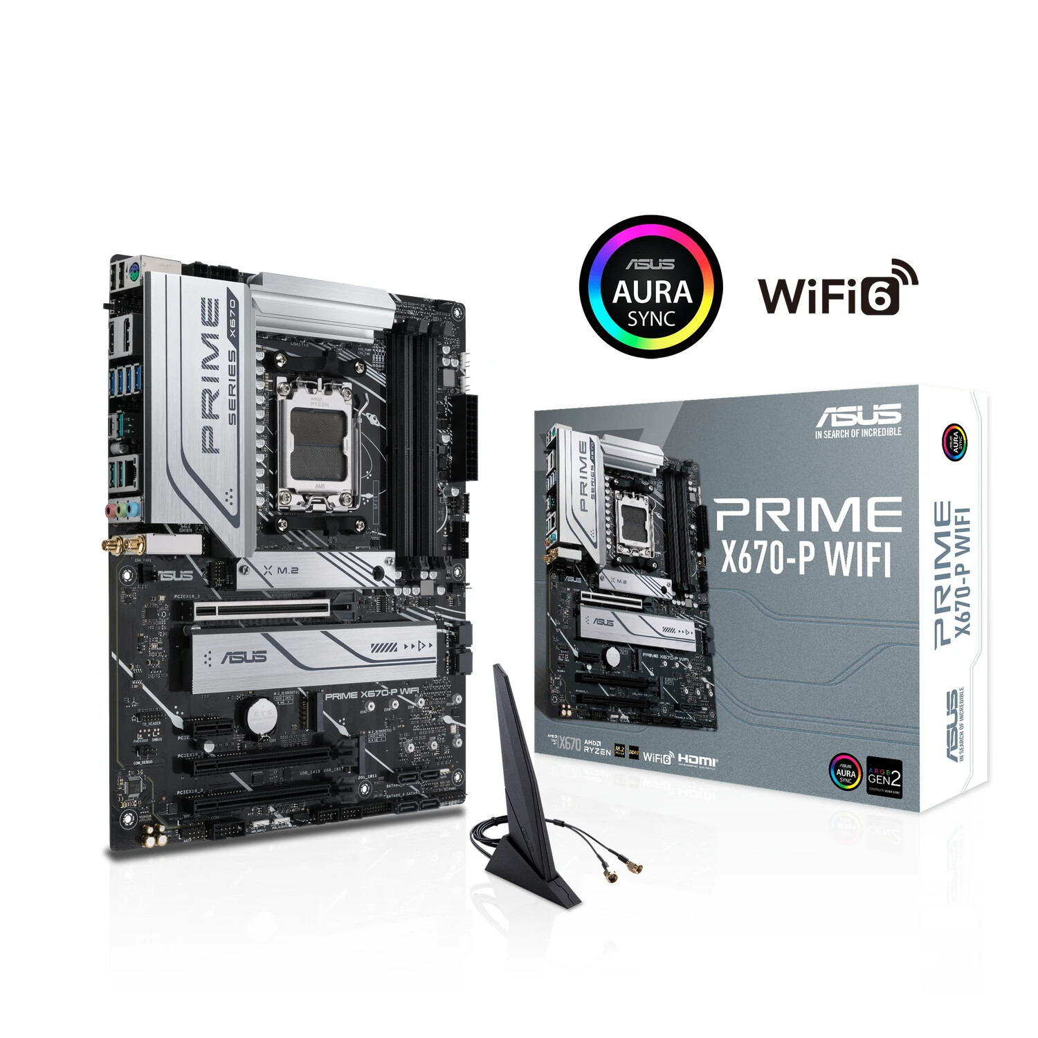 ASUS PRIME X670-P WIFI MB AMD Ryzen 7 Socket AM5 USB3.2 G 2*2 AURA 4xDIMM DDR5 