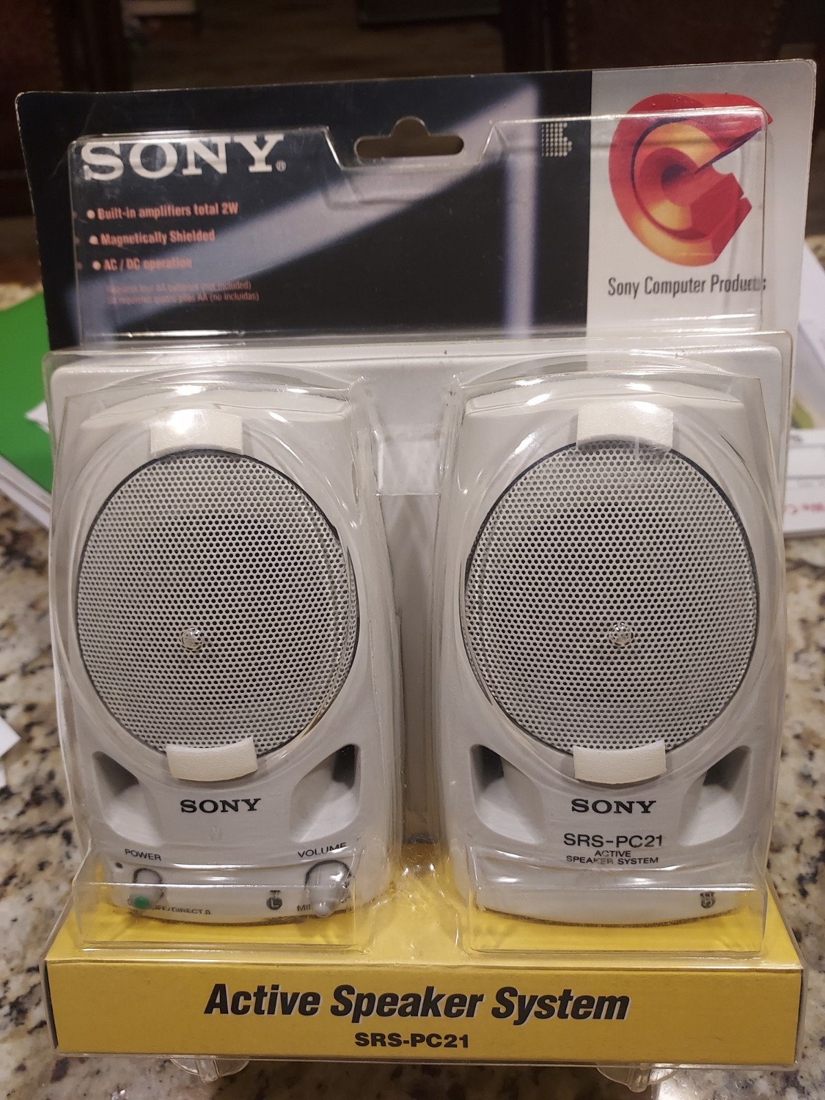 Sony SRS-PC21 2.0 Channel Wired Portable Speakers 3.5mm With Volume Control NEW
