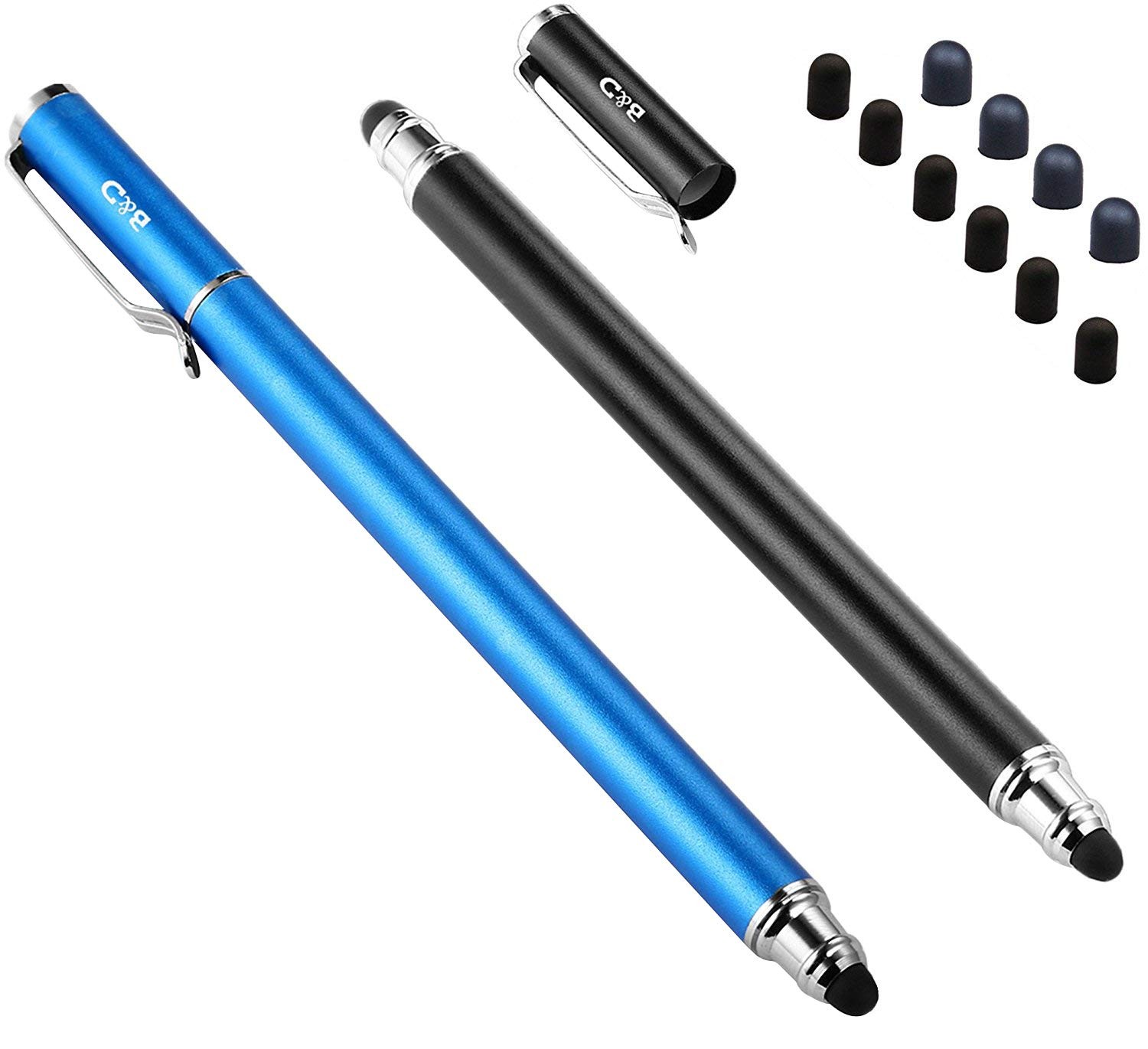 Bargains Depot (2 Pcs)[0.18-inch Fine Tip ] Stylus Touch Screen Blue/Black 