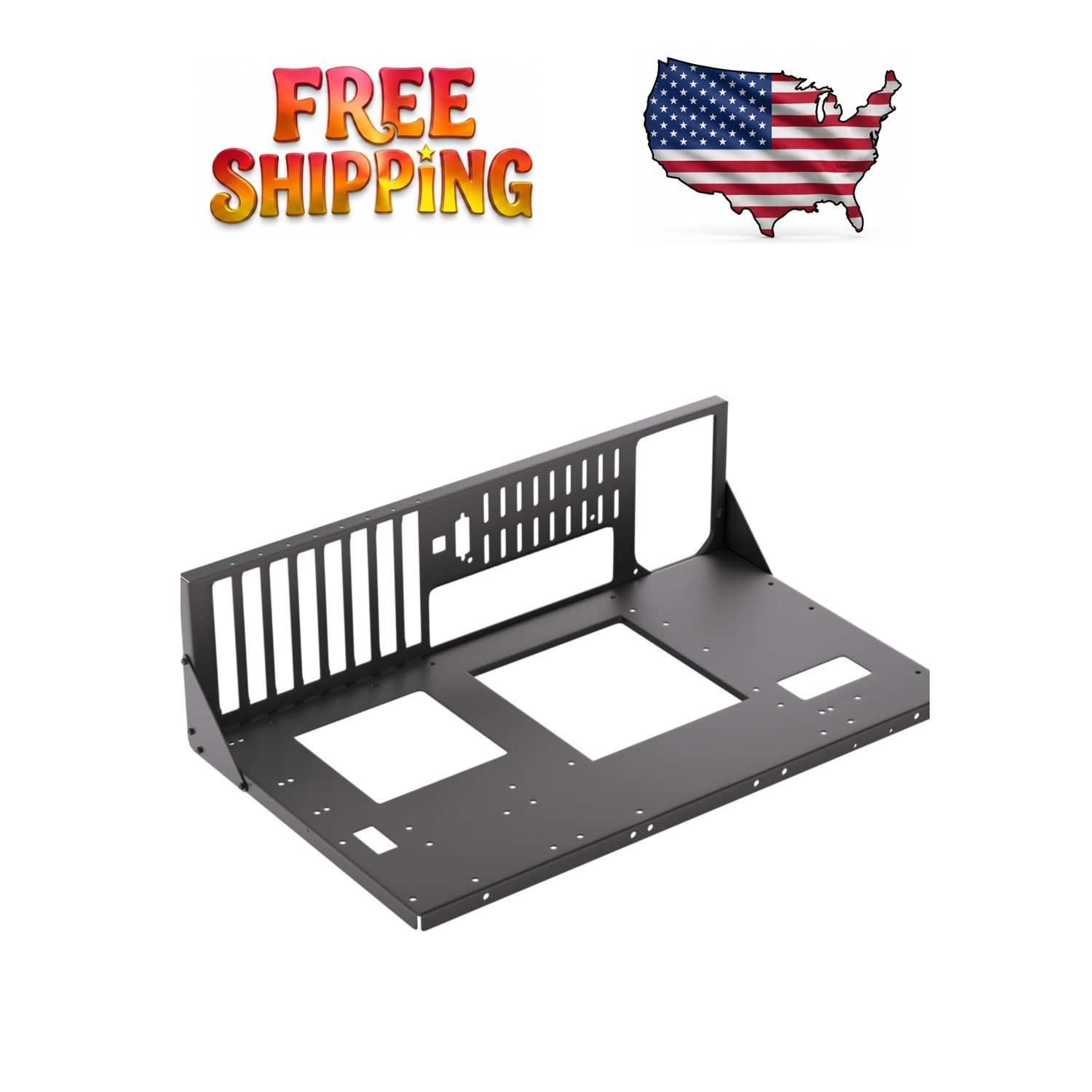 Lightweight Black Open Air Computer Case – Ideal for Testing and Gaming