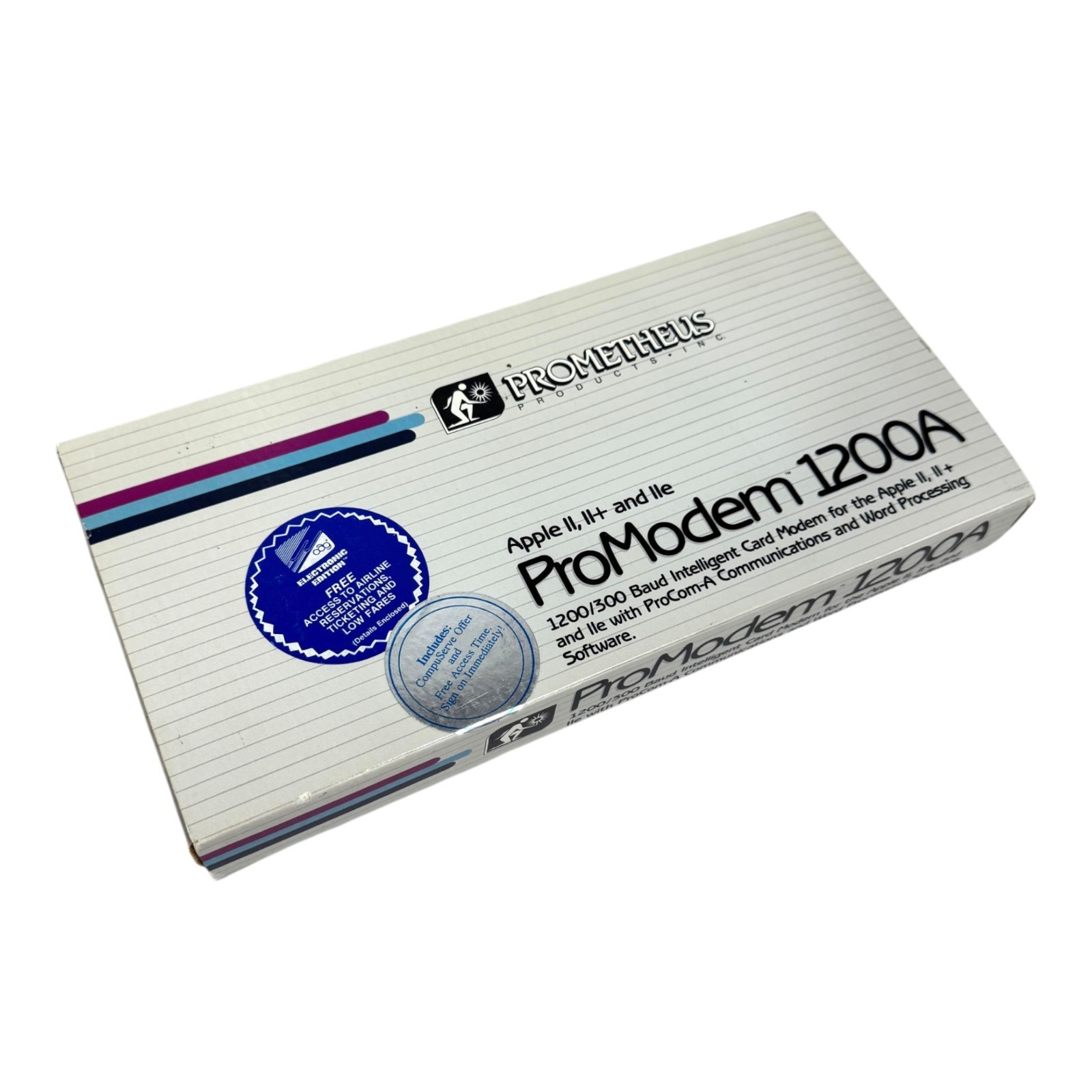 Prometheus ProModem 1200A Apple II II+ IIe 1200/300 Baud Modem in Box VINTAGE