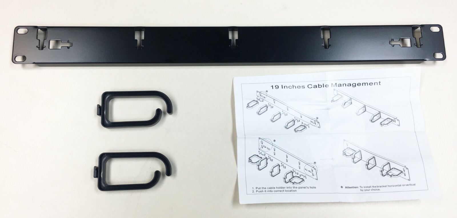 Horizontal Rack Mount Cable Manager with Rings 34-208000