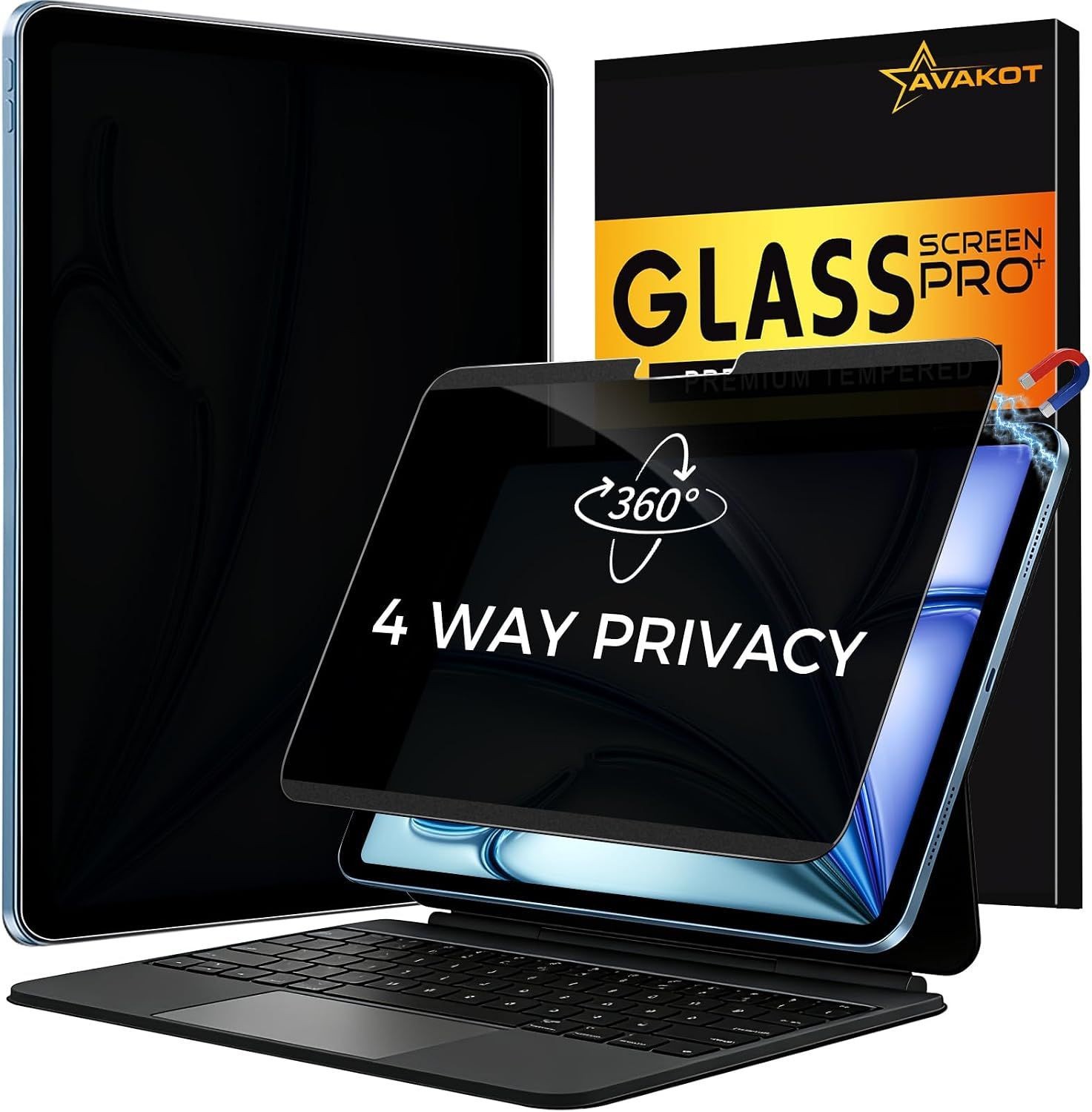 4-Way Magnetic Removable Privacy Screen for iPad Air 11 Inch M2-M3