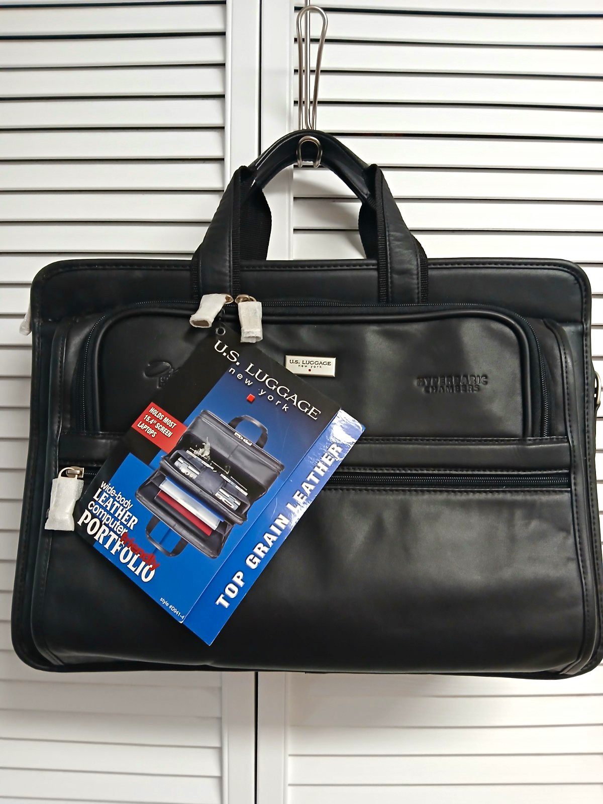 NWT Vintage U.S. Luggage New York Leather Computer Briefcase Portfolio D941-4