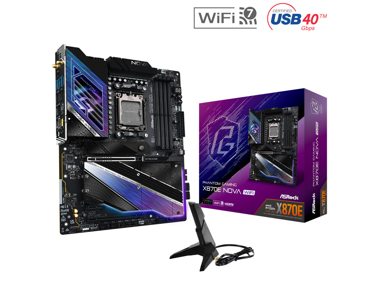 ASRock X870E NOVA WIFI AM5 AMD X870E ATX Motherboard