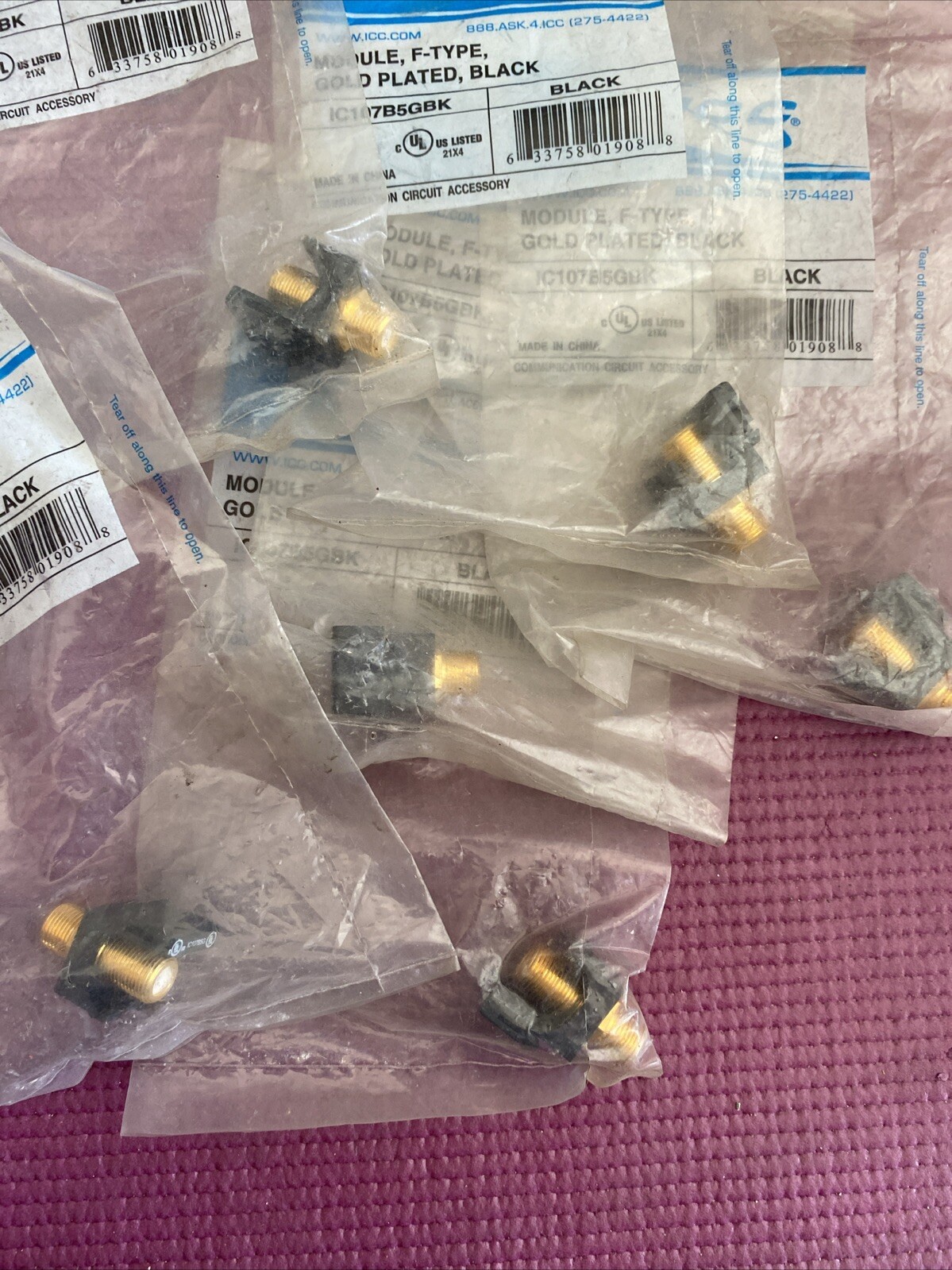 Icc F-Type Module - Gold Plated - 3Ghz - Black 6 Count