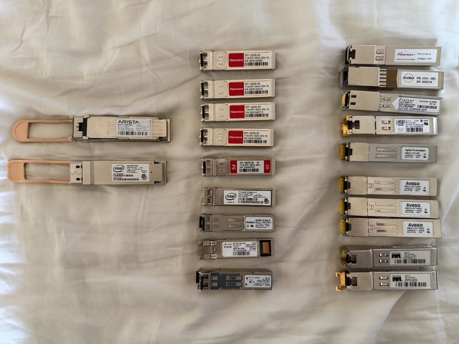 Lot of Transceivers from Various Vendors