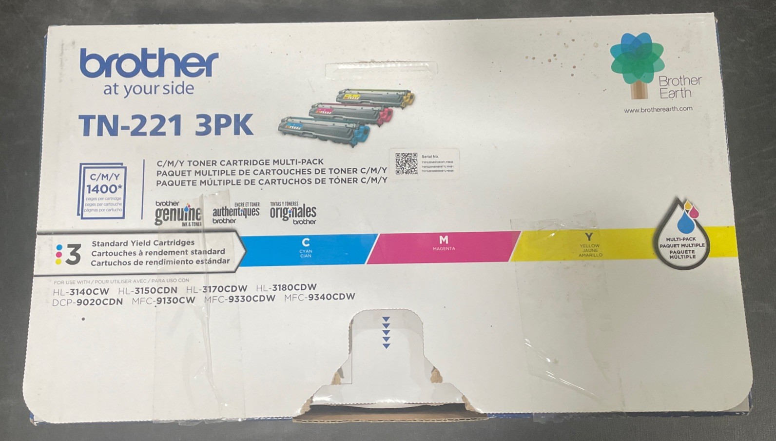 Brother TN2213PK Three Pack (Cyan, Magenta, Yellow) Standard Yield Toner Unused