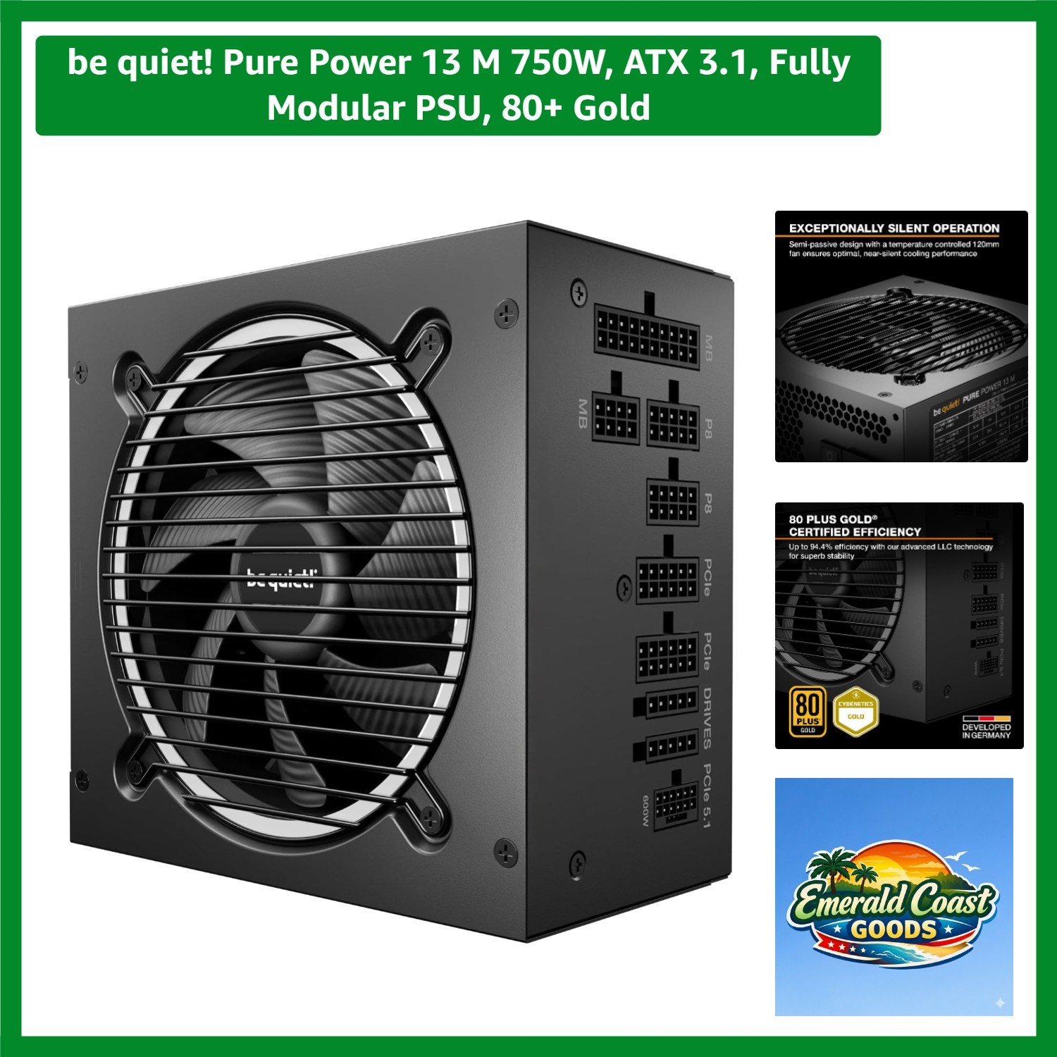 Pure Power 13 M 750W, ATX 3.1, Fully Modular PSU, 80+ Gold