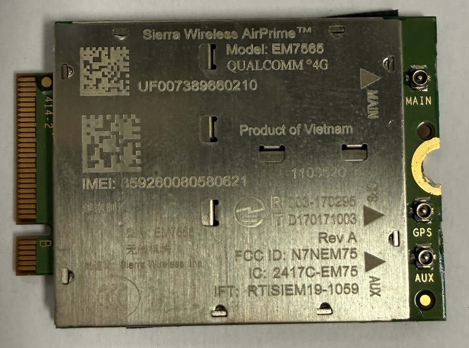 Sierra Wireless AirPrime EM7565 4G LTE Advanced Pro Cat-12 M.2 WWAN Card Module