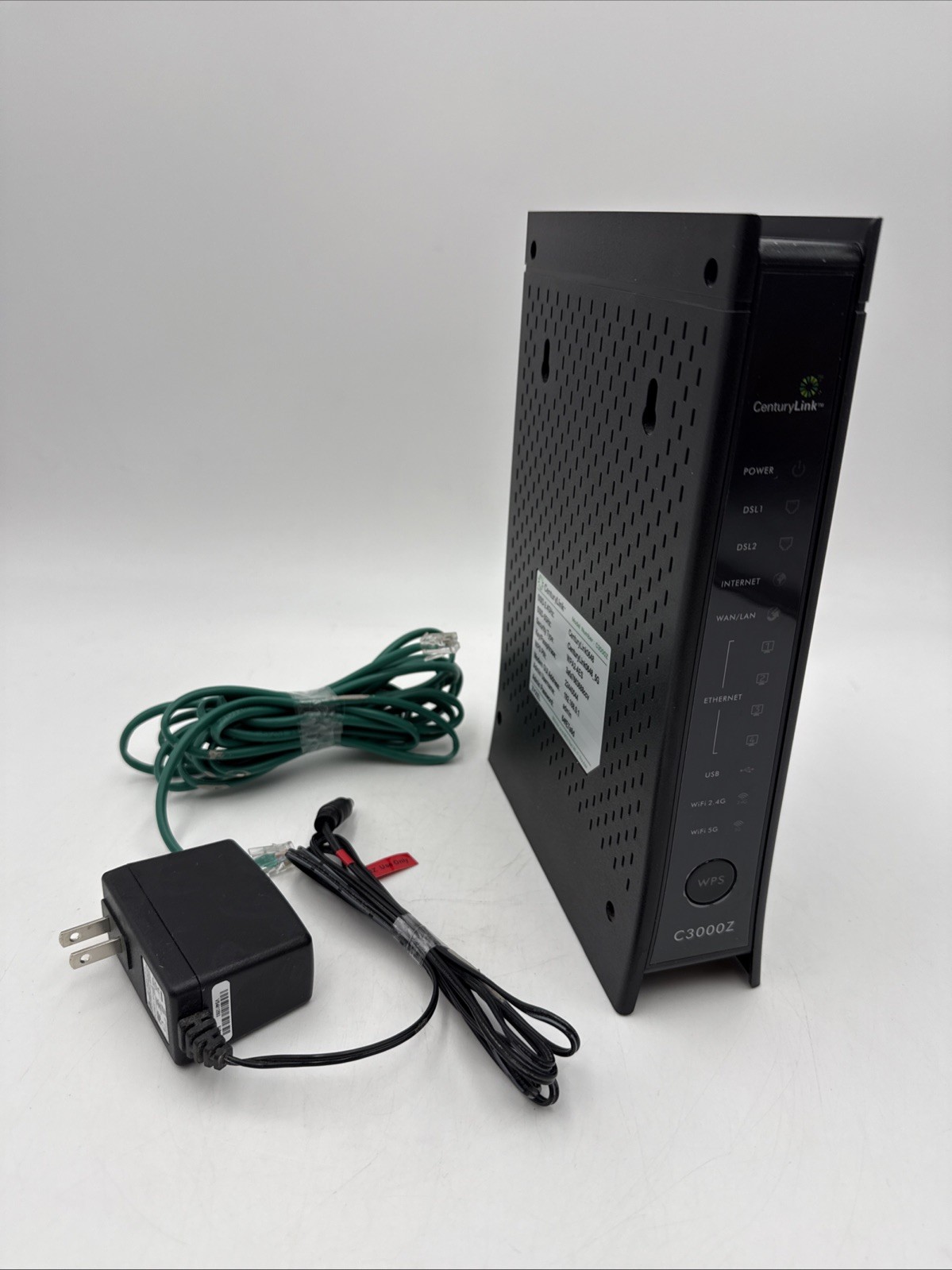 ZyXEL C3000Z CenturyLink DSL Modem WiFi Router w/ Power & RJ11/DSL Cable