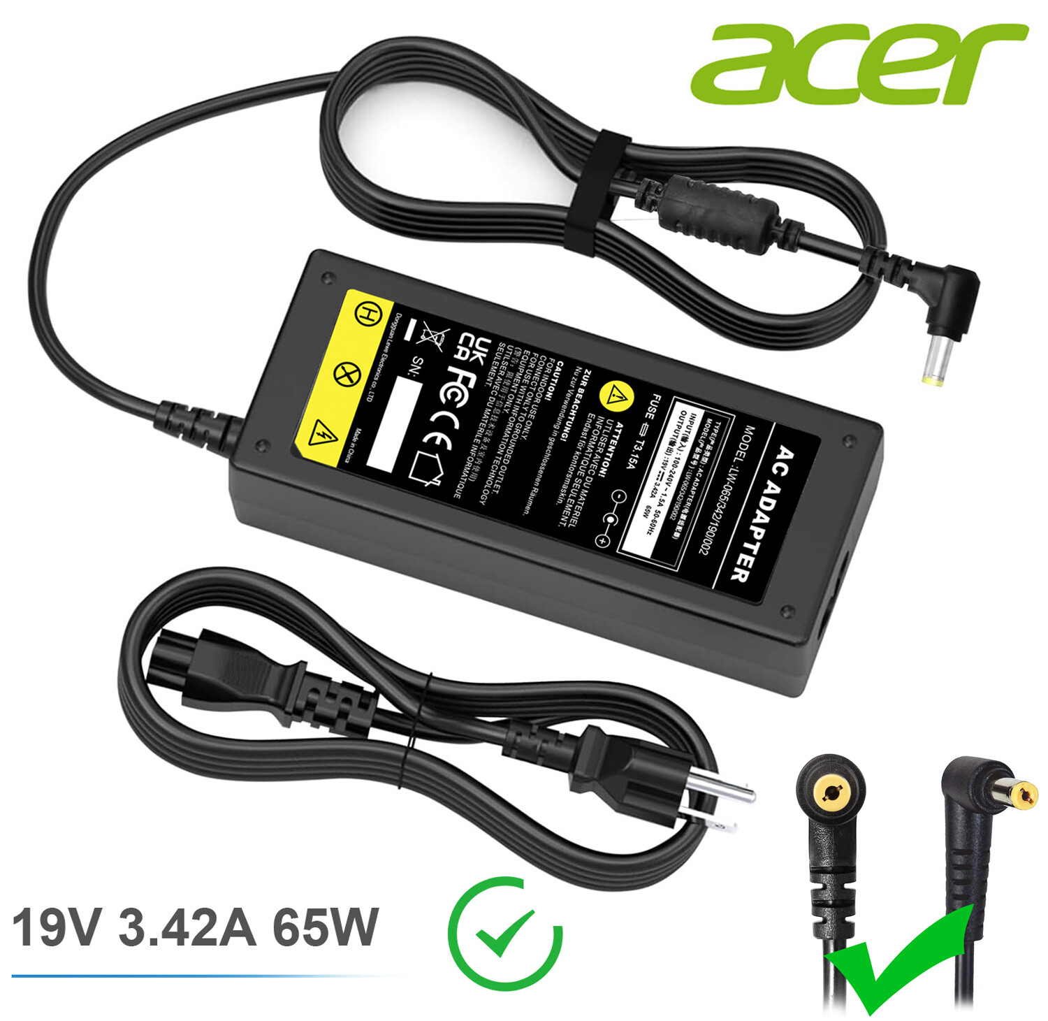 AC/DC Adapter Power Supply Cord Charger For Gateway NV Series Laptop Notebook PC