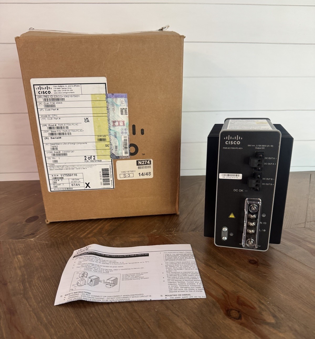 Cisco PWR-IE170W-PC-AC= Power Supply Module 341-0629-01 TPSN-170AB A