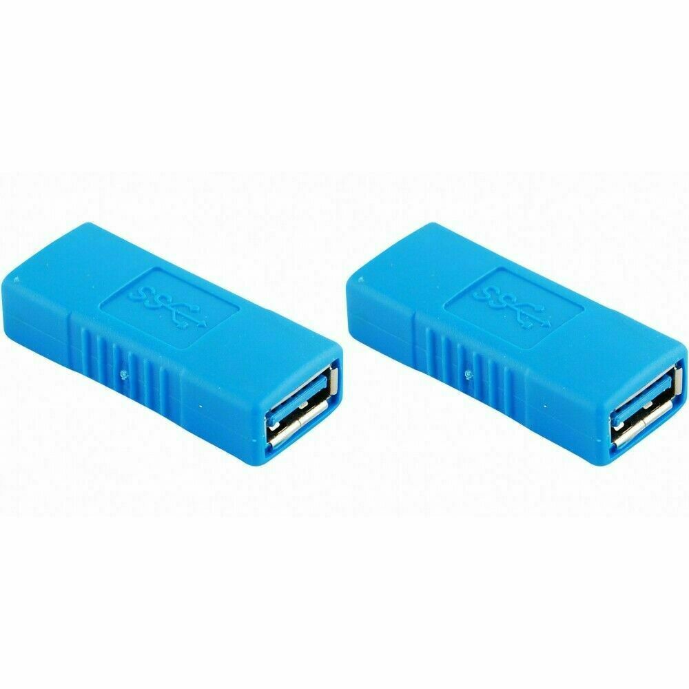 2-PACK USB 3.0 Type A Female to Female Adapter Coupler Gender Changer Connector
