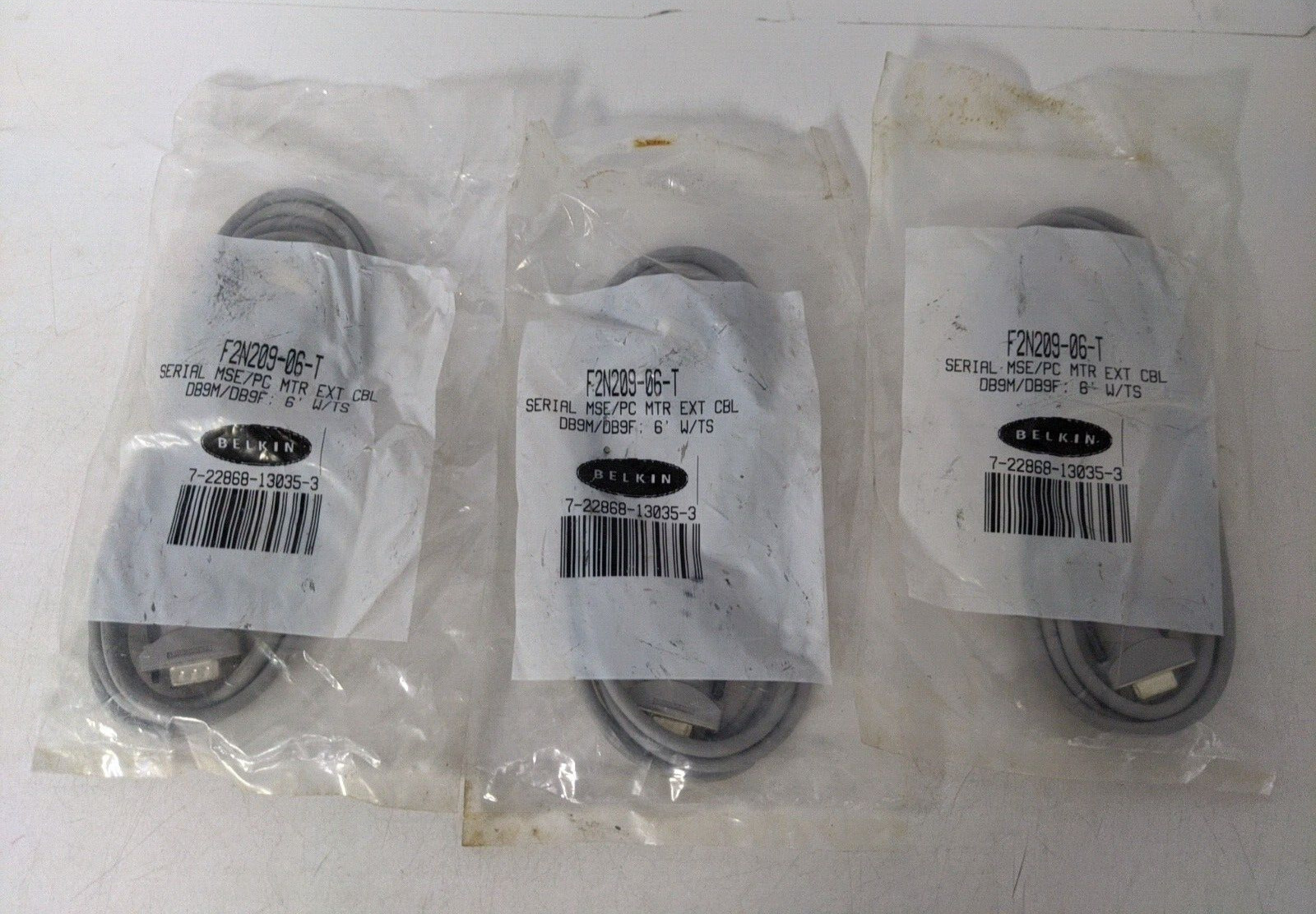 LOT OF 3 BELKIN  F2N209-06-T CABLE 6'