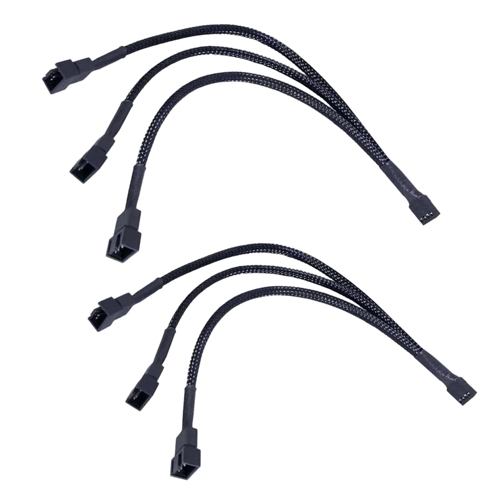3 Way 4 Pin PWM Fan Splitter Cable,12 inch PC Extension 2 Pack 3*