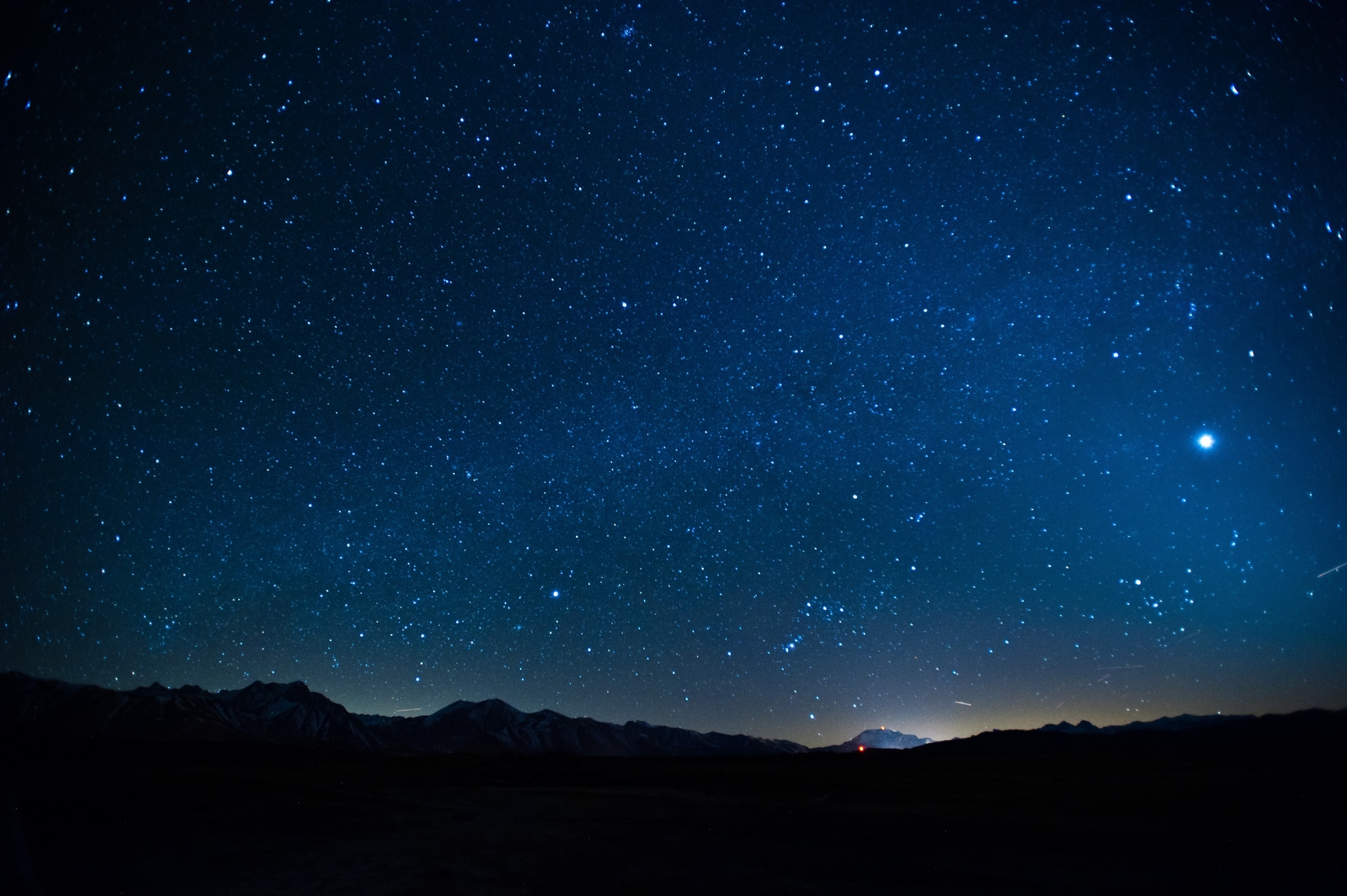 Landscape space silhouette stars night hills sky Custom Gaming Mat Desk