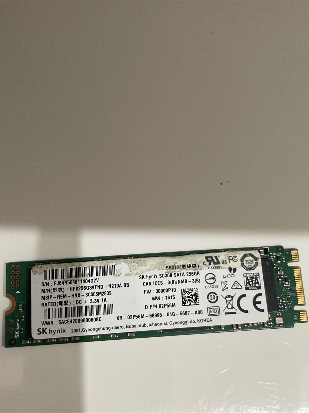 SK Hynix PC300 256 GB NVMe 80mm Solid State Drive HFS256GD9MND-5510A