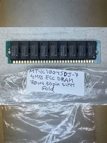 VTG Rare PCCHIPS 1-MT4C1004JDJ-7-4MB GLD ECC DRAM 70ns 30 pin SIMM NonProfit EDU