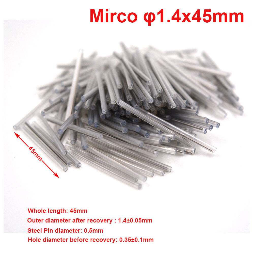 Mirco Fiber Optic Fusion Splice Protection Sleeves Tube OD1.4mm 45mm 1000PCS