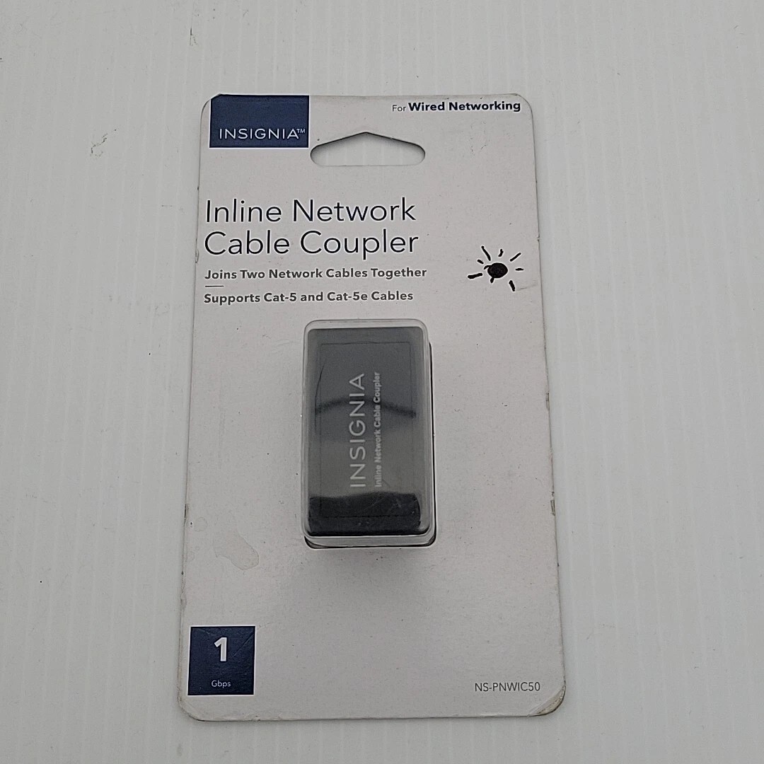 Insignia Cat-5/5e/6 RJ45 Inline Ethernet Cable Coupler Adapter Grey NS-PNWIC50-C