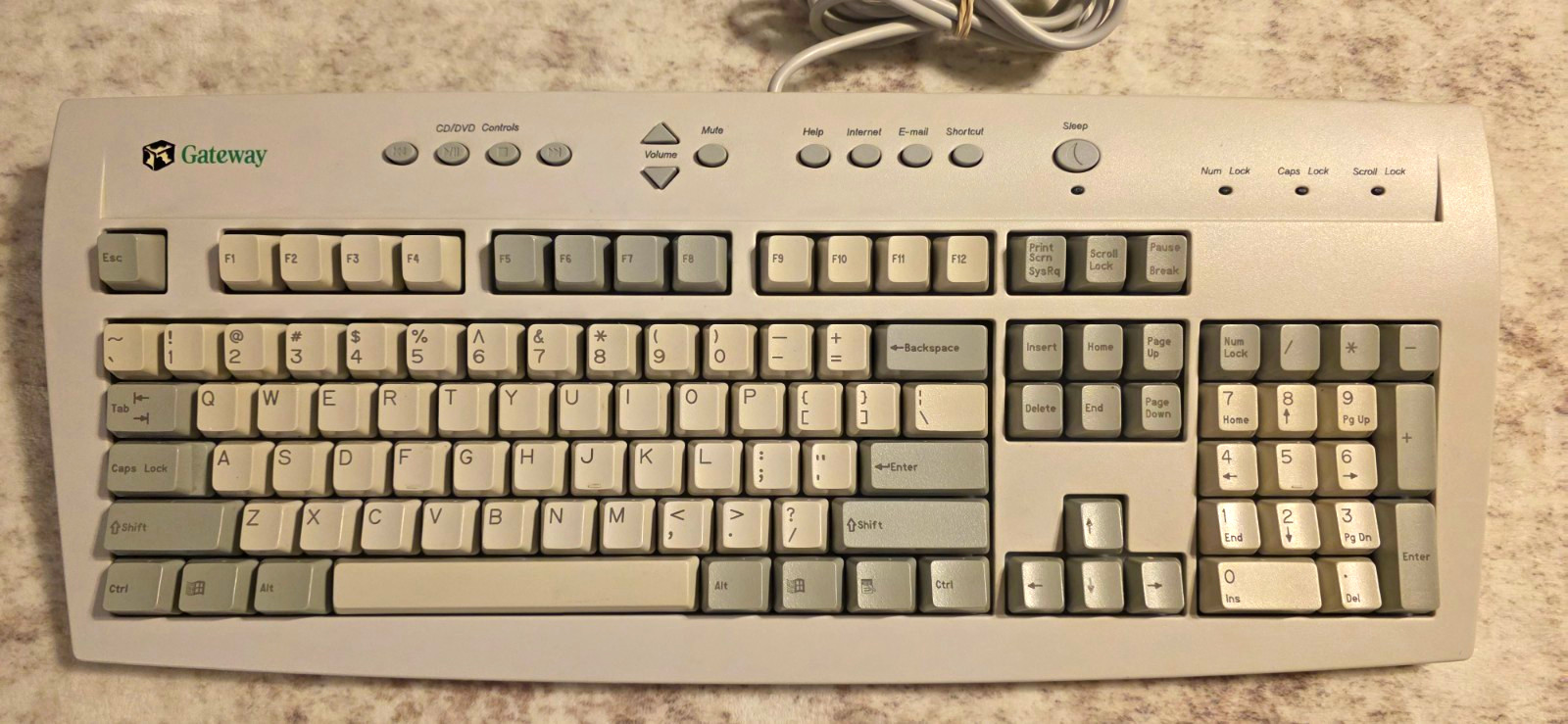 Vintage Gateway 7002192 PS/2 Multimedia Keyboard Key Tronic Y2K TESTED WORKING