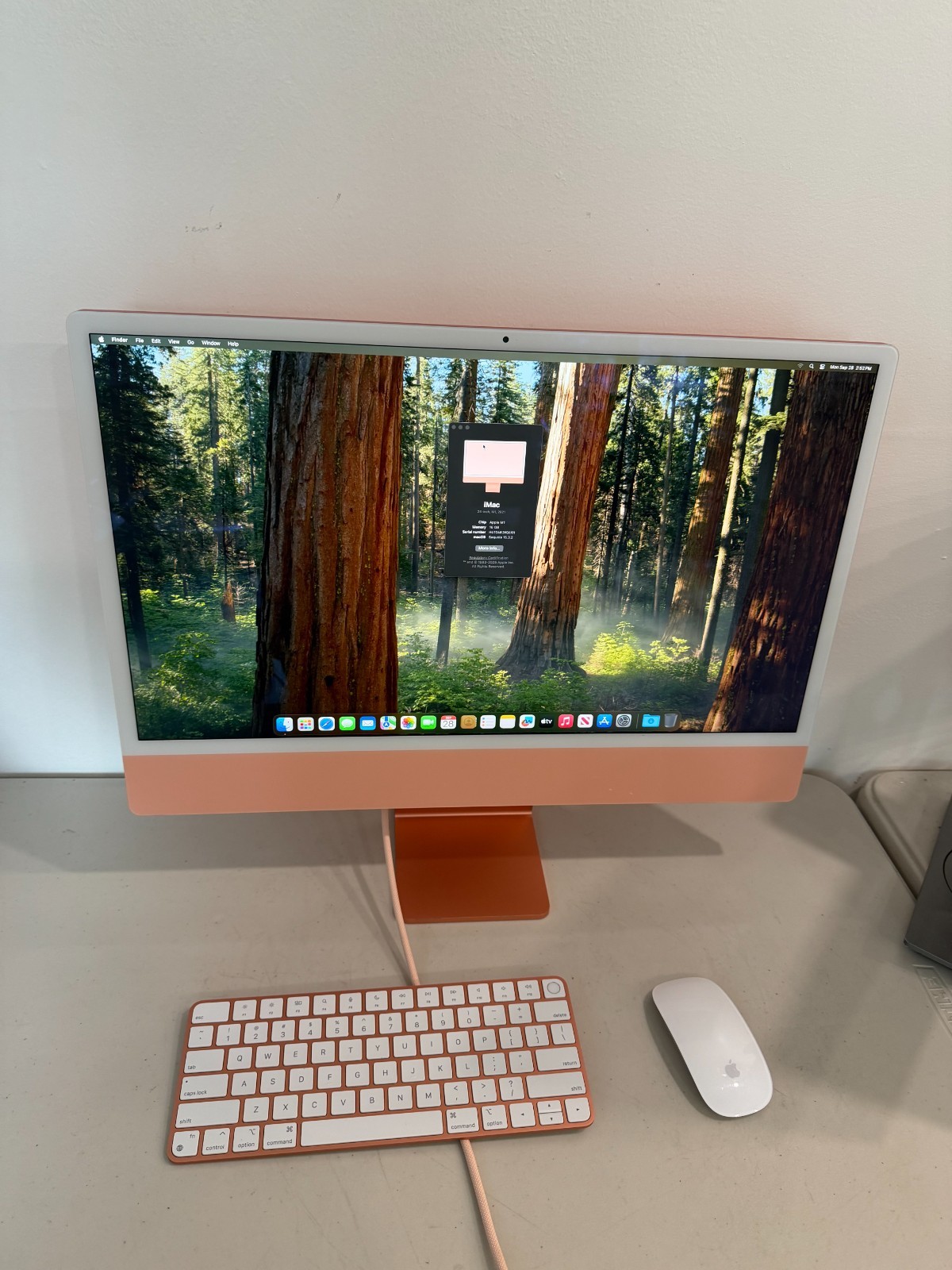 Apple iMac 24" M1 2021 16GB RAM 1TB SSD 4.5K Retina Orange Keyboard Mouse