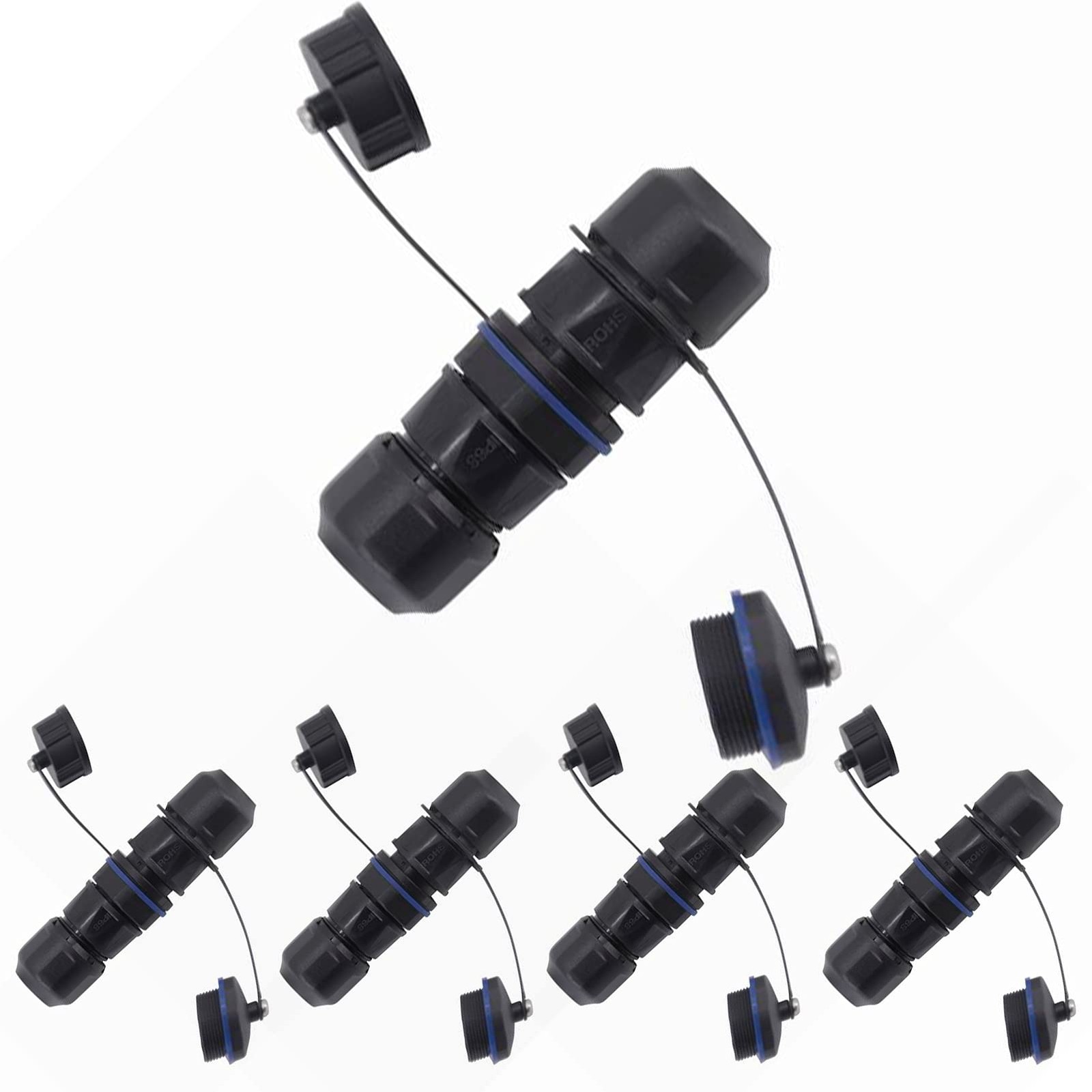 ANMBEST 5PCS Panel Mounting RJ45 Waterproof Connector Cat5/5e/6 Ethernet LAN ...