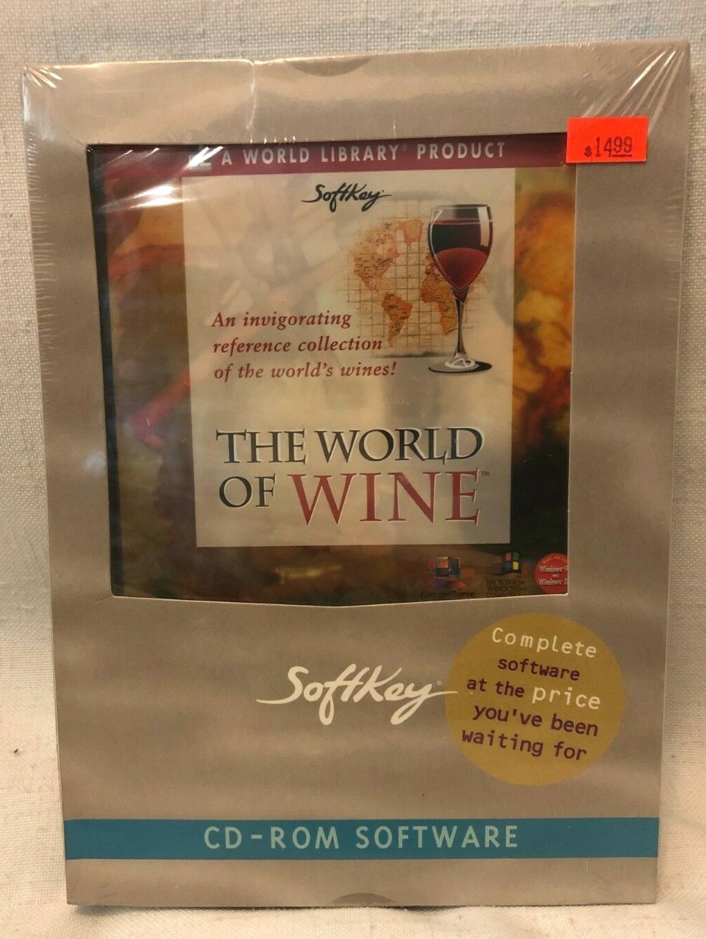 World Library: The World Of Wine (Windows,1996, SoftKey) New in original package