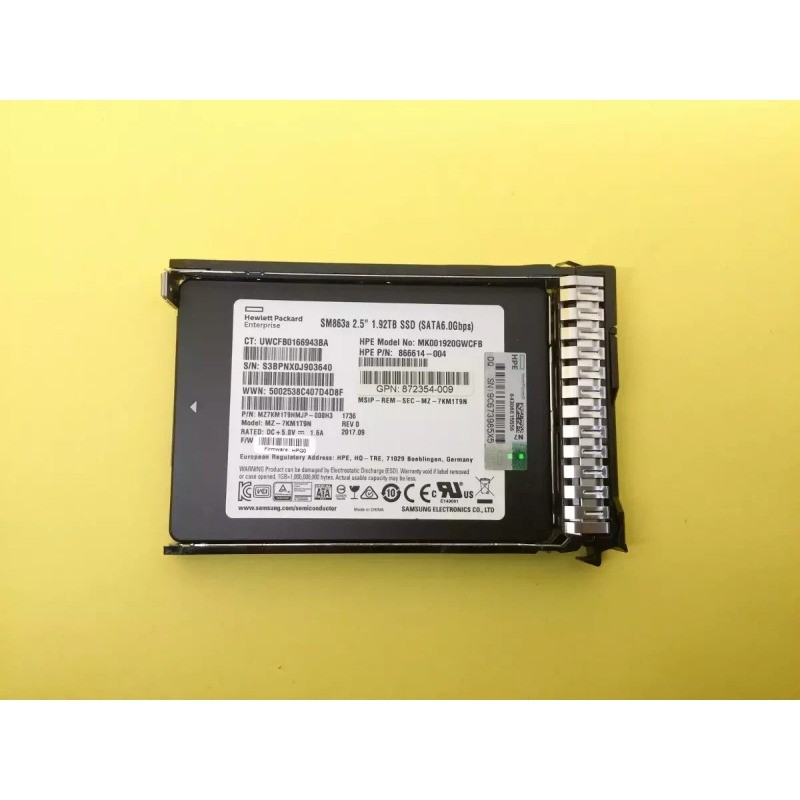 875513-B21 875657-001 FOR HPE 1.92TB SATA 6G 2.5" SFF RI G8 G9 Gen10 Server SSD