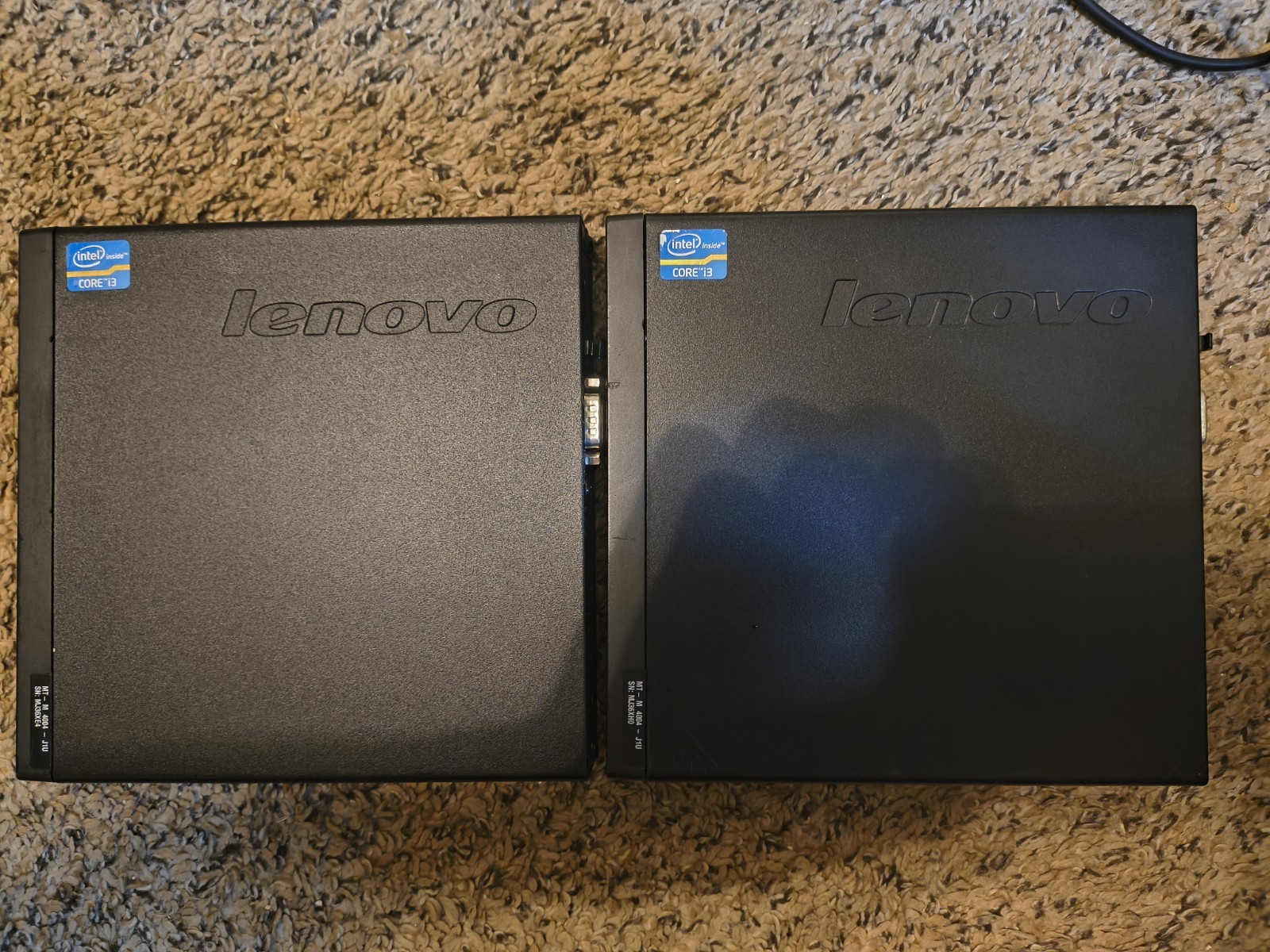 lot of two Lenovo ThinkCentre M72e Tiny Core i3-3220T 4GB i3 2.8GHz Windows 10