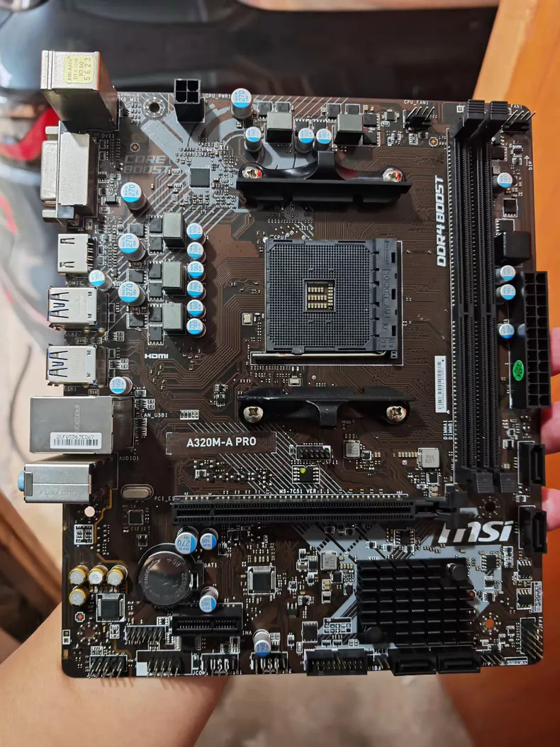 MSI A320M-A PRO AM4 MATX Motherboard DDR4 M.2 HDMI DVI Ryzen 1/2/3/4000G/5000
