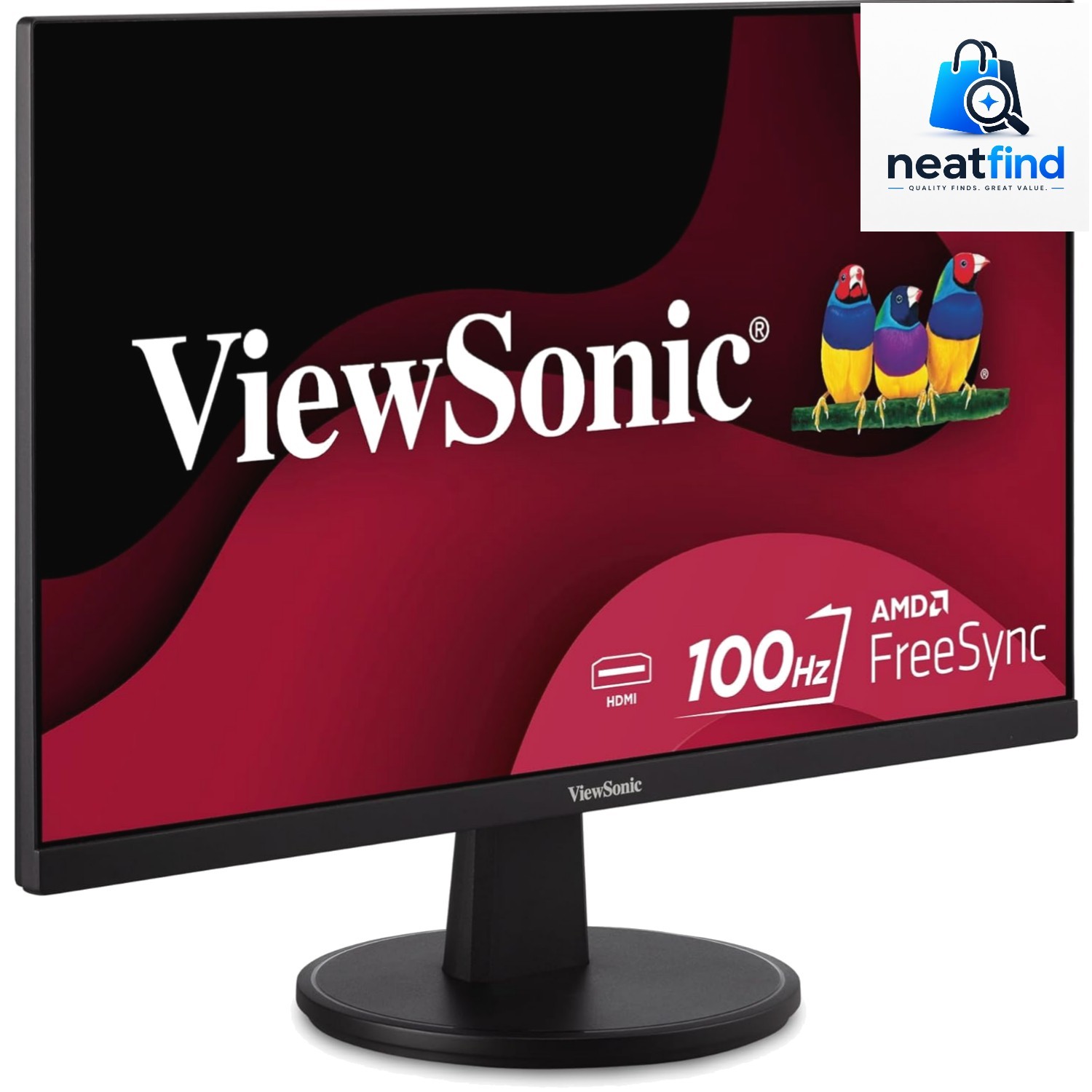 VS2247-MH 22 Inch 1080p Monitor, 100Hz Refresh Rate for Smooth Home and Offic...
