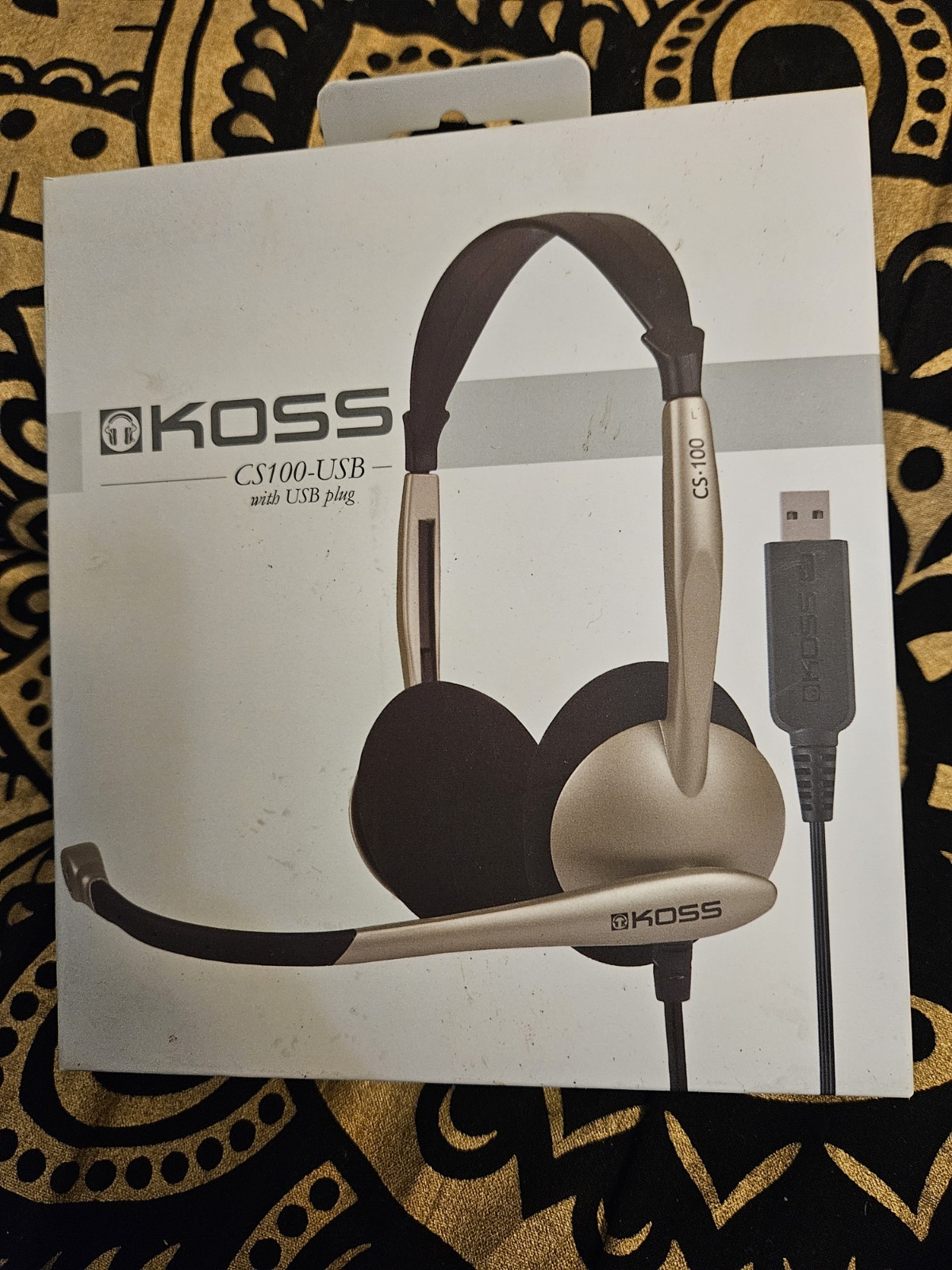 KOSS CS100 USB Headset NEW – Noise Canceling Mic, 8ft Cable, PC/Mac Coms