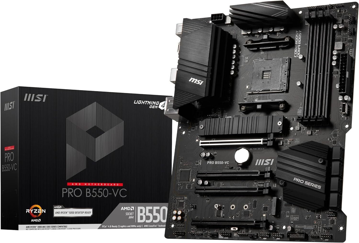 MSI PRO B550-VC ProSeries AMD AM4 Ryzen 5000 Series DDR4 ATX Motherboard