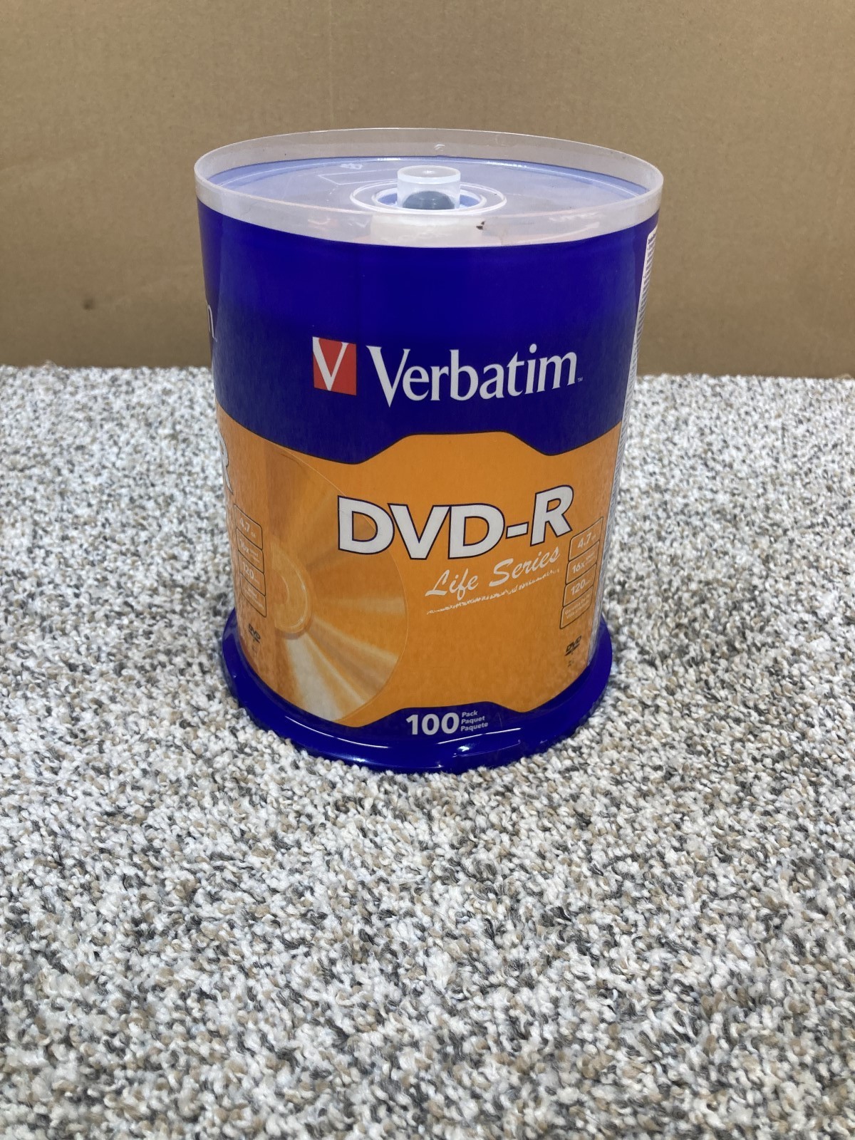 Verbatim Life Series DVD-R 100 Pack 4.7GB 16x 120 Min Blank Discs 97177 New