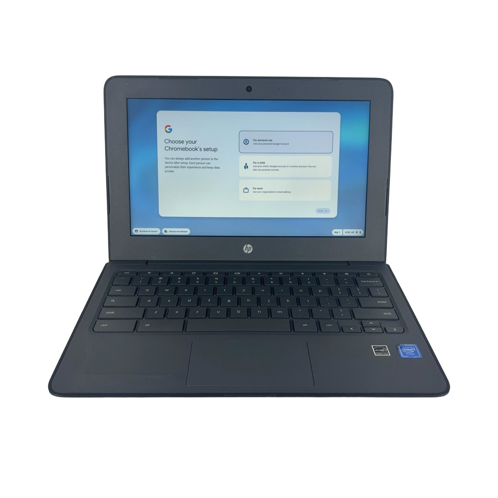 HP 11 G6 EE 11.6" HD Celeron 8GB RAM 32GB eMMC Intel HD 500 ChromeOS