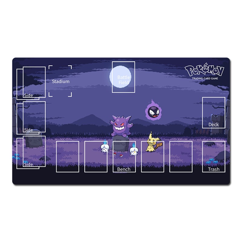 Pokemon Playmat Gengar Mimikyu Litwick TCG CCG Pad Card Game Play Mat Mousepad