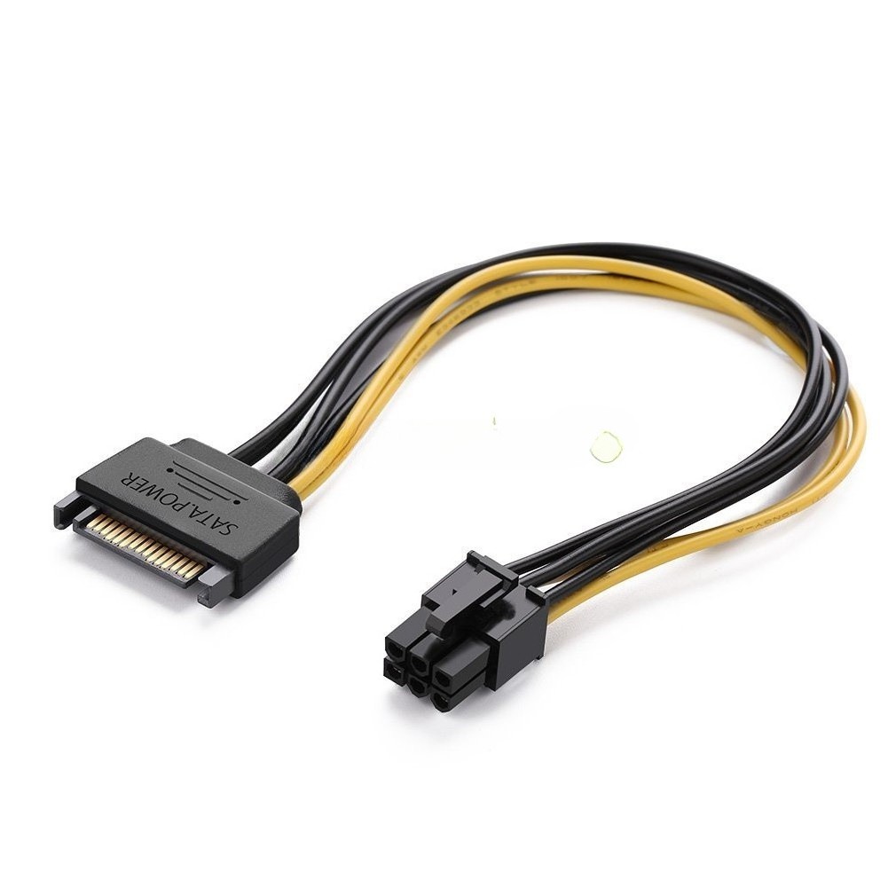 SATA 15Pin Male to 6 Pin PCI-Express PCI-E Card Power Adapter Cable 20cm M8