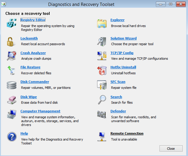 Microsoft DaRT Windows Recovery CD. Reset Windows/Server Password and More