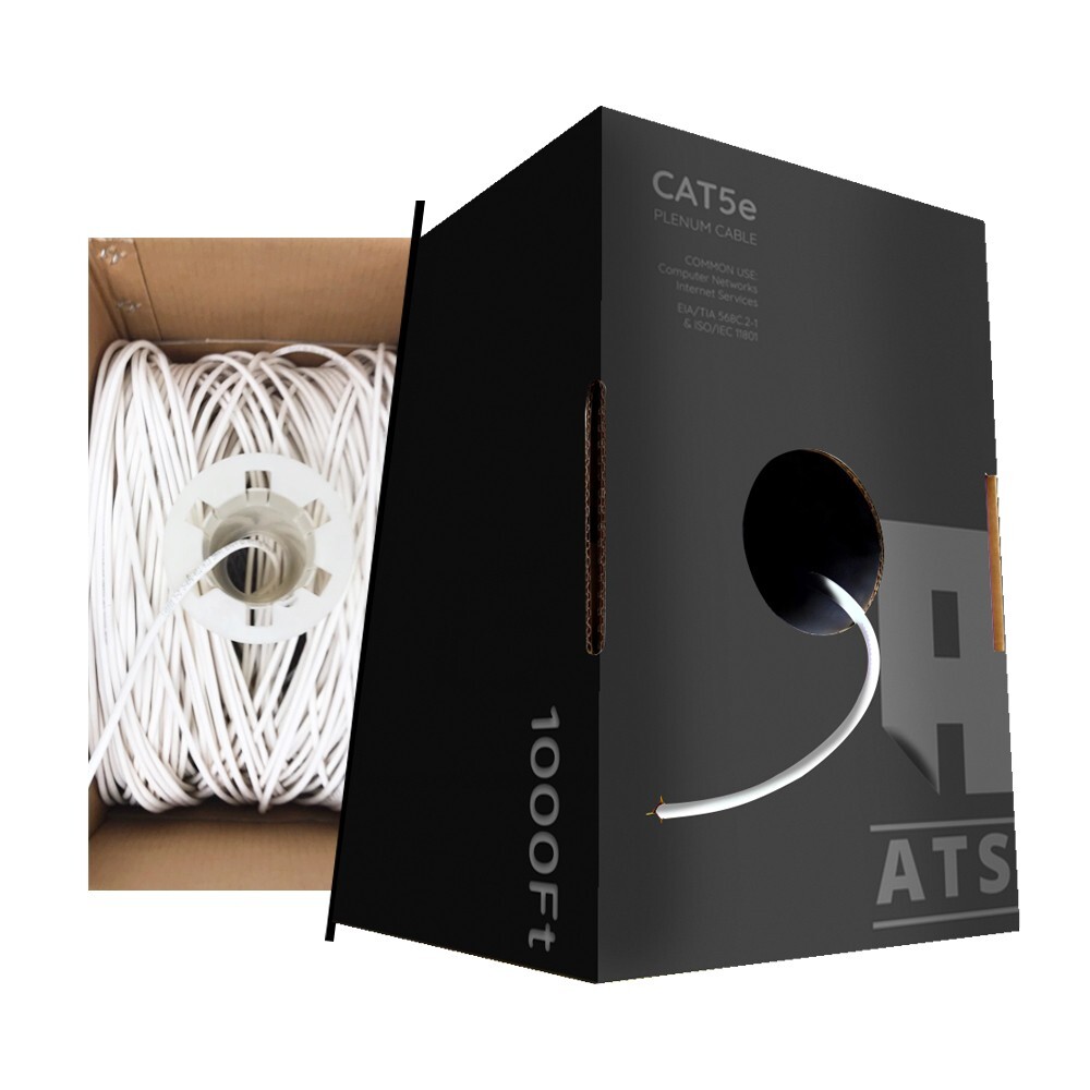 Bulk Cat 5e Plenum 1000ft 350 Mhz Cable White