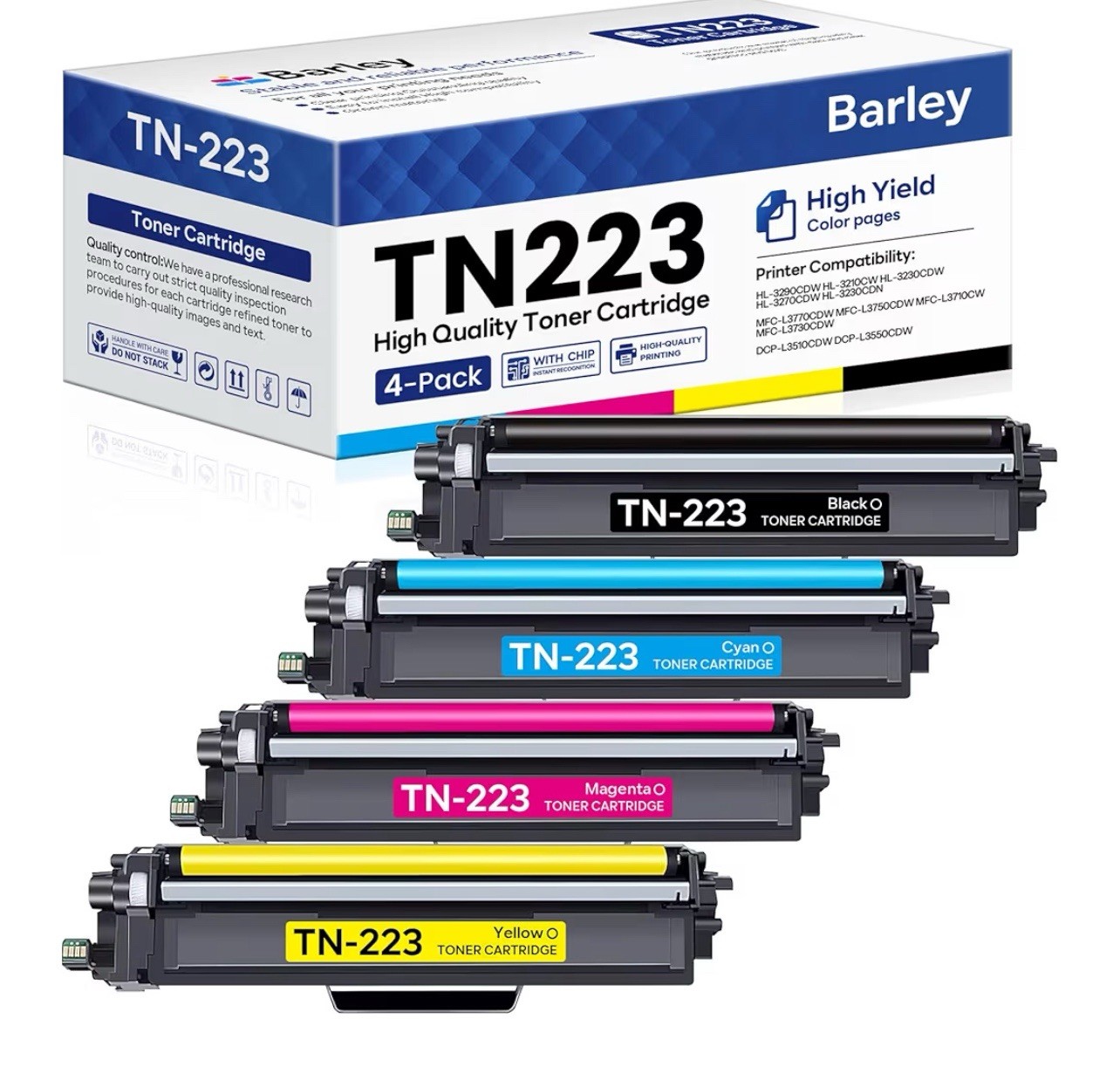 TN-223 TN223BK/C/M/Y Toner Cartridge 4 Pack