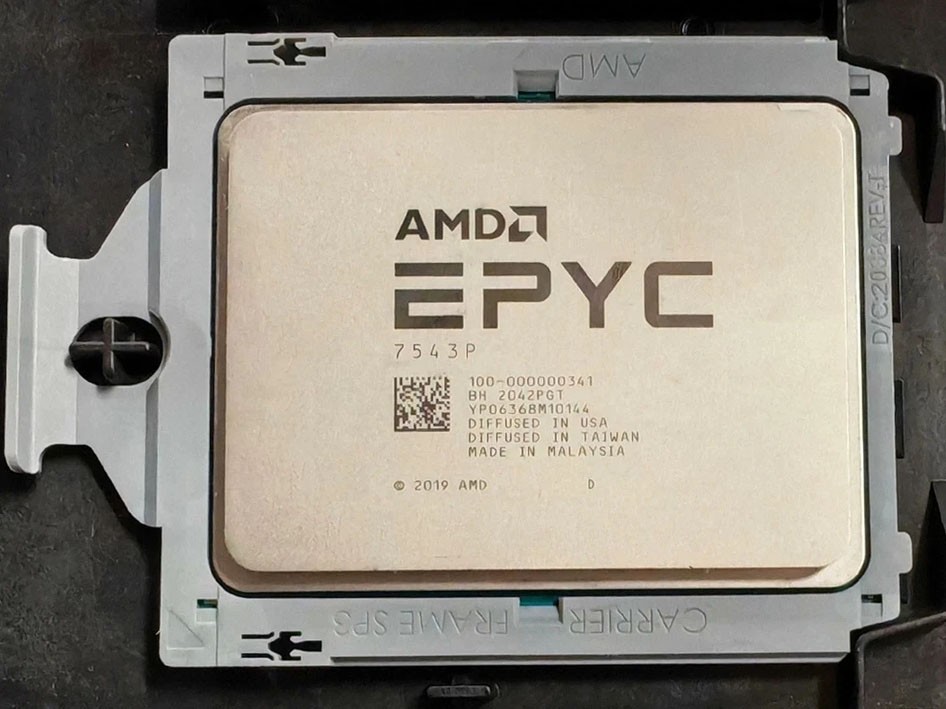 AMD EPYC 7543P Milan 2.8GHz 32 core 64 thread L3 cache 225W Zen3 CPU processor