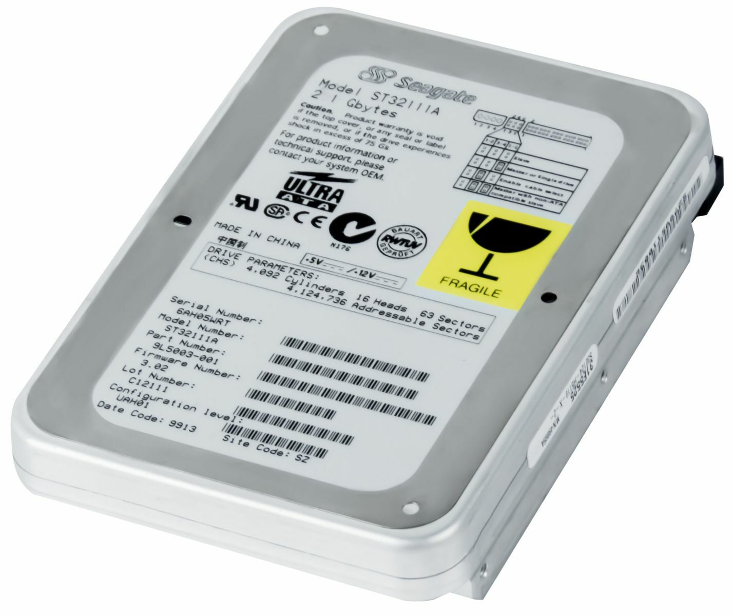 HARD DRIVE SEAGATE MEDALIST 4323 ST32111A 2.1GB 4.5K ATA 3.5''