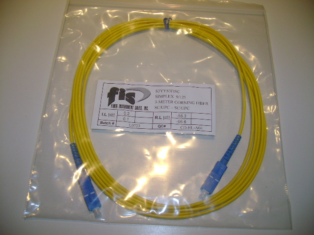 Fiber Optic Patchcord 3 Meter SC/UPC–SC/UPC FIS 9/125 Singlemode New in Bag